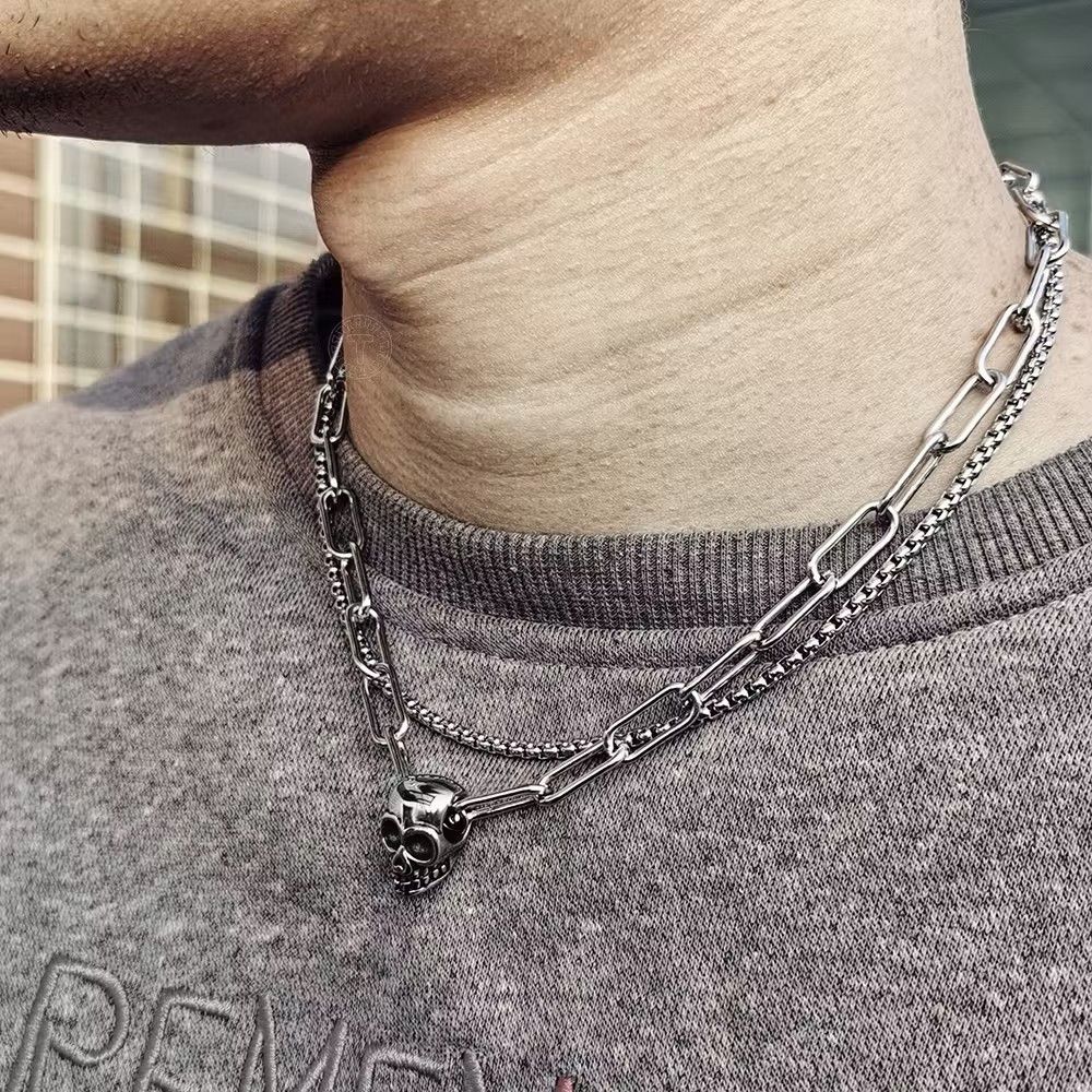 Jewelry Eye Skull Pendant Chain Necklace Size ONE SIZE - 1 Thumbnail