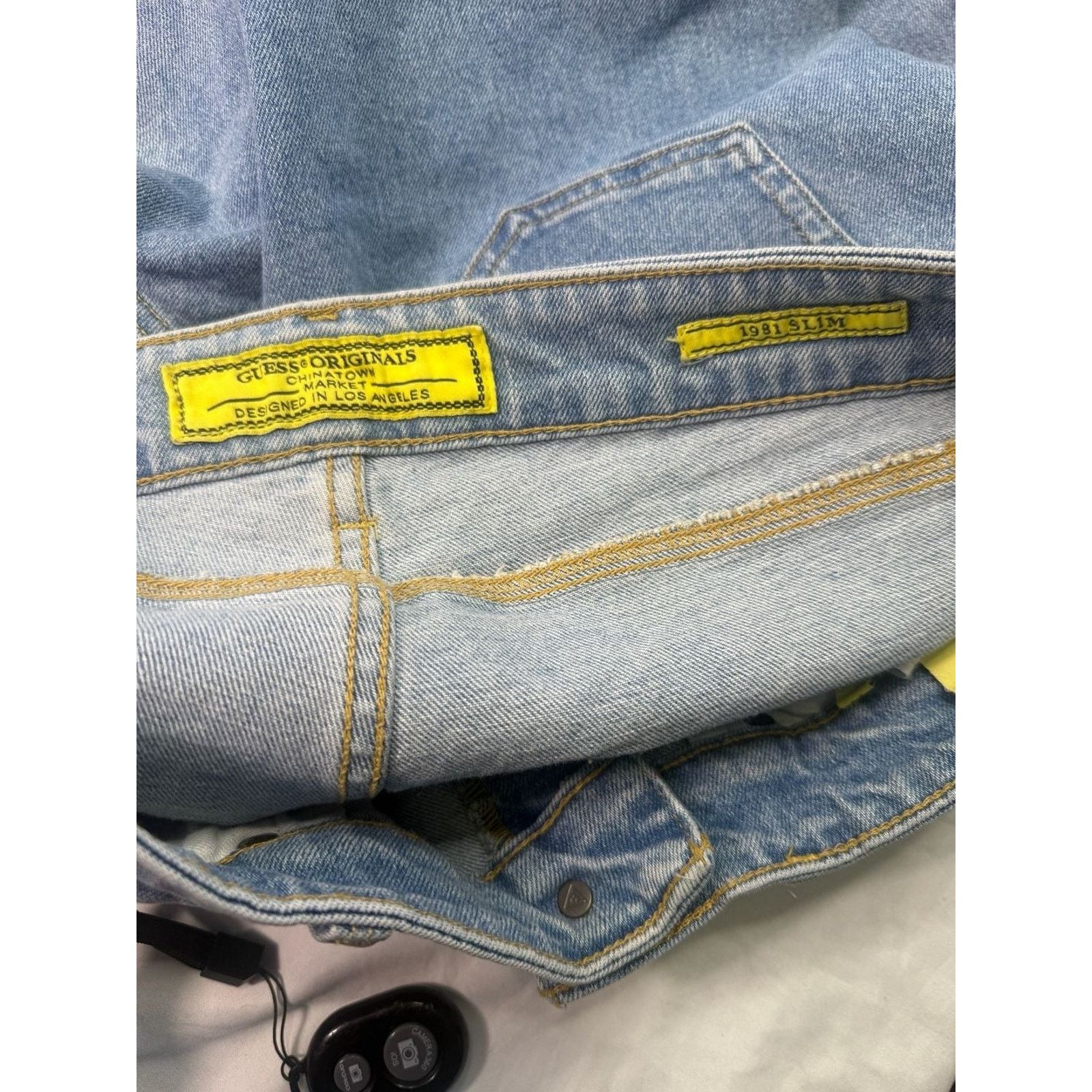 Guess GUESS x Chinatown Market Smiley Slim Distressed Jeans Size US 34 / EU 50 - 3 Thumbnail