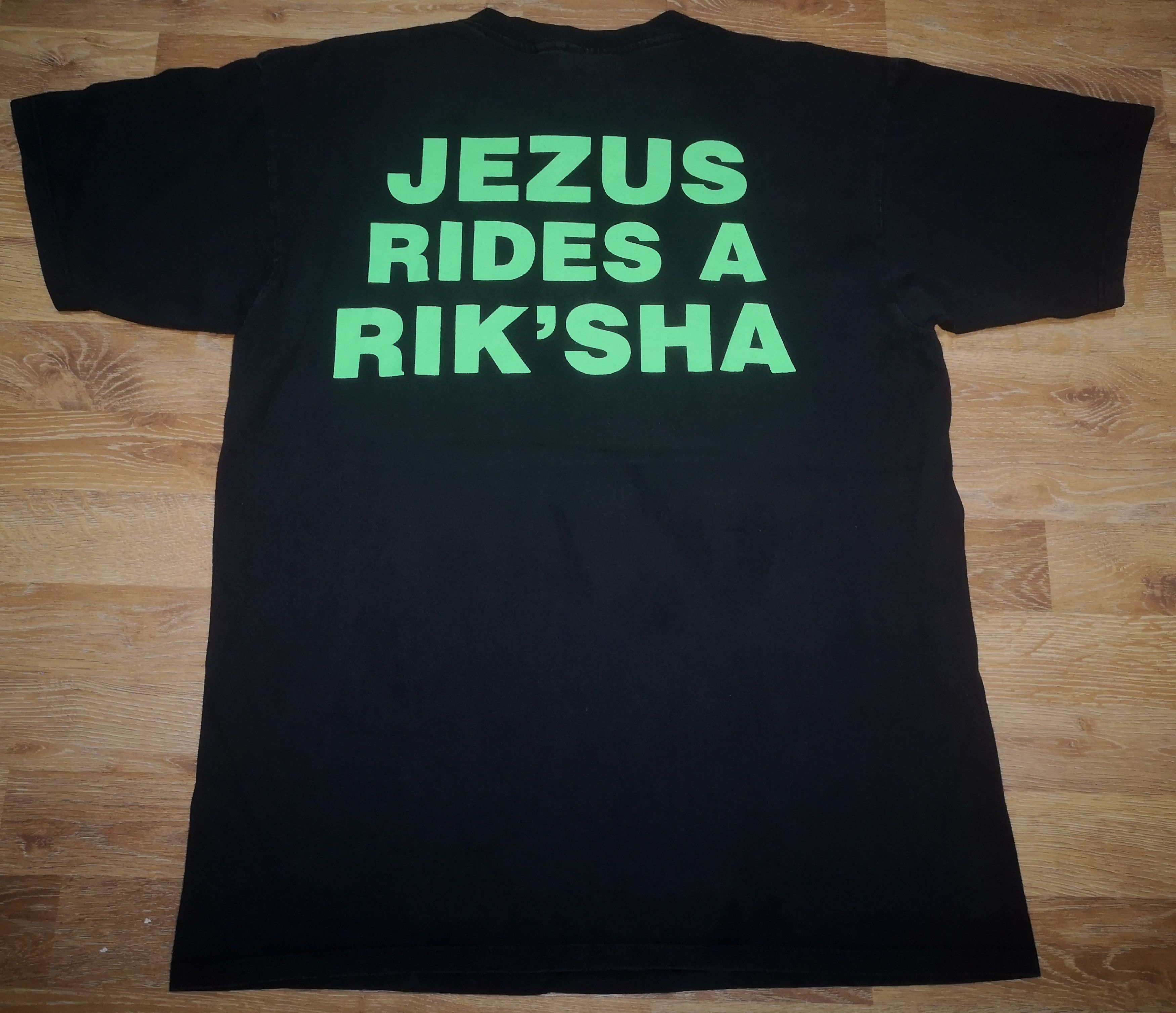 Band Tees × Vintage Vintage 90s Jezus Rides A Riksha Thrash Metal Band T Shirt Size US L / EU 52-54 / 3 - 2 Thumbnail
