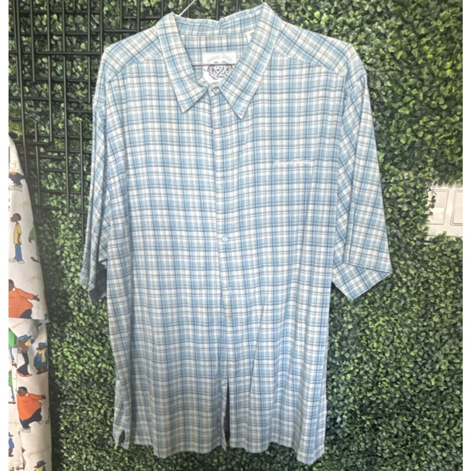 Snoop Dogg Snoop Dogg 2XL BL/WHT PLD Cotton Short Sleeve Vintage Shirt Size US XXL / EU 58 / 5 - 1 Thumbnail