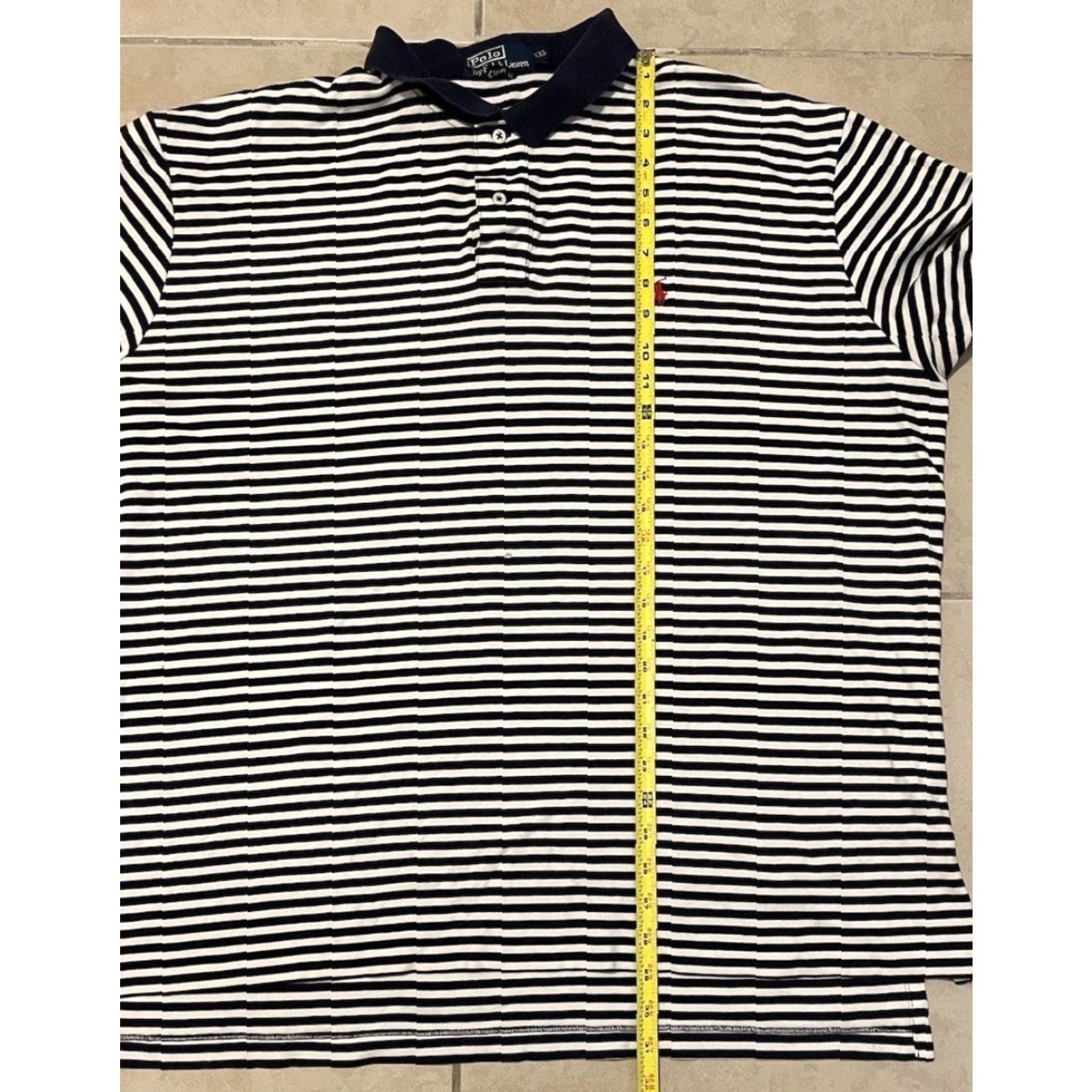 Polo Ralph Lauren VINTAGE Polo Ralph Lauren Striped Shirt 2XL Men Short Sleeve Button-Up Blue/White Nautical Sailing Sports 90s Retro USA Polo Ralph Lauren Size US XXL / EU 58 / 5 - 8 Thumbnail