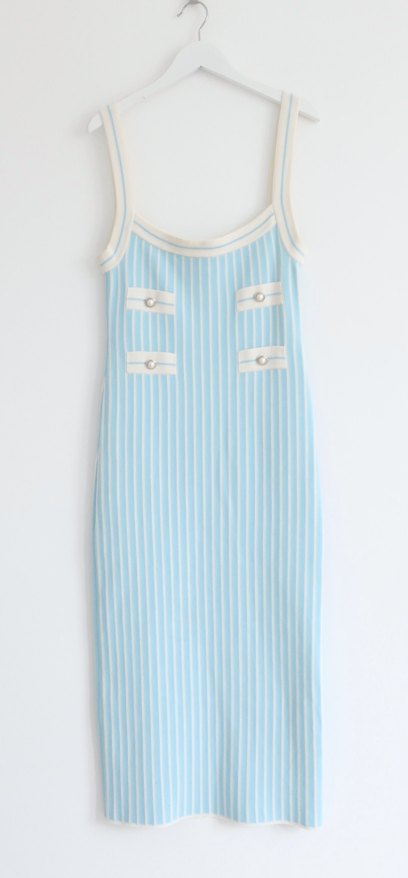 Alessandra Rich Alessandra Rich Pinstripe Knit Dress Size M / US 6-8 / IT 42-44 - 2 Thumbnail