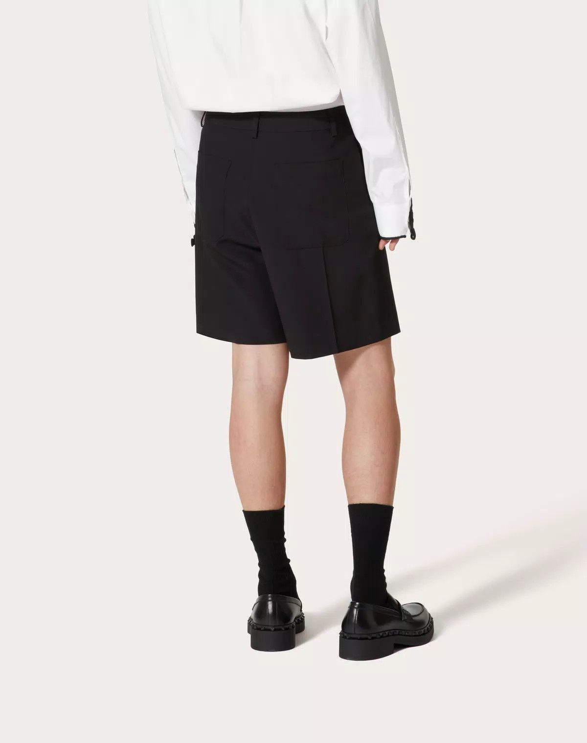Valentino oc11z0725 Wool Bermuda Shorts in Black Size US 32 / EU 48 - 5 Thumbnail