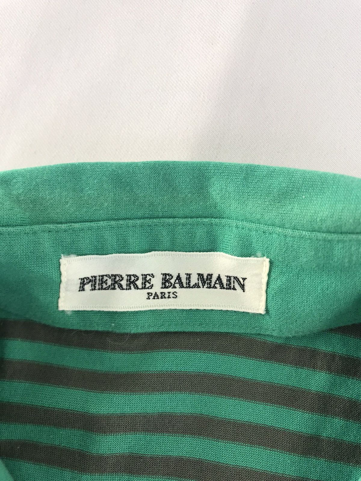 Pierre Balmain 90s Pierre Balmain Paris Single Pocket Stripe Green Polo Tee Size US M / EU 48-50 / 2 - 7 Thumbnail
