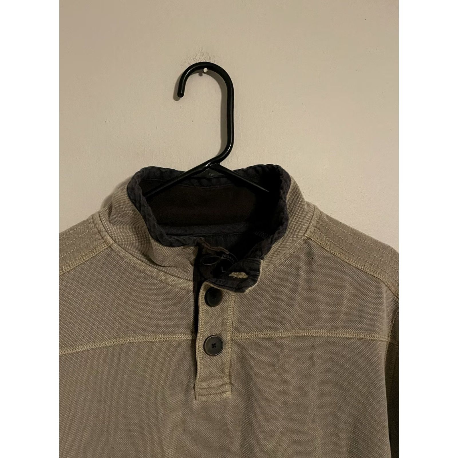 Carbon Carbon 2 Cobalt 9 Yards Textured Henley Pullover Canvas Sweater Large Men's Size US L / EU 52-54 / 3 - 2 Thumbnail