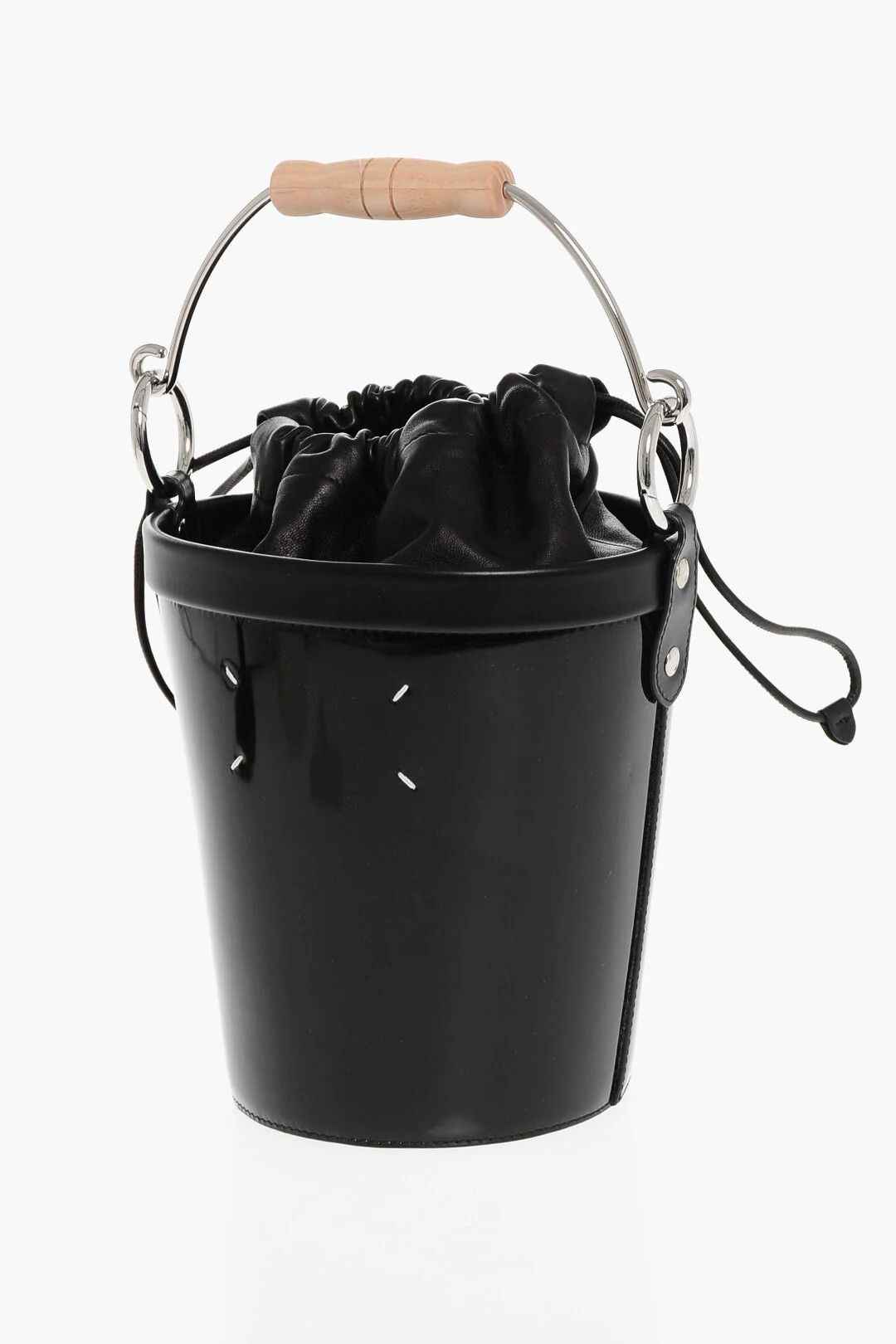 Maison Margiela og1mm0326 Size: OS / Patent Leather Bucket Bag in Black Size ONE SIZE - 2 Thumbnail