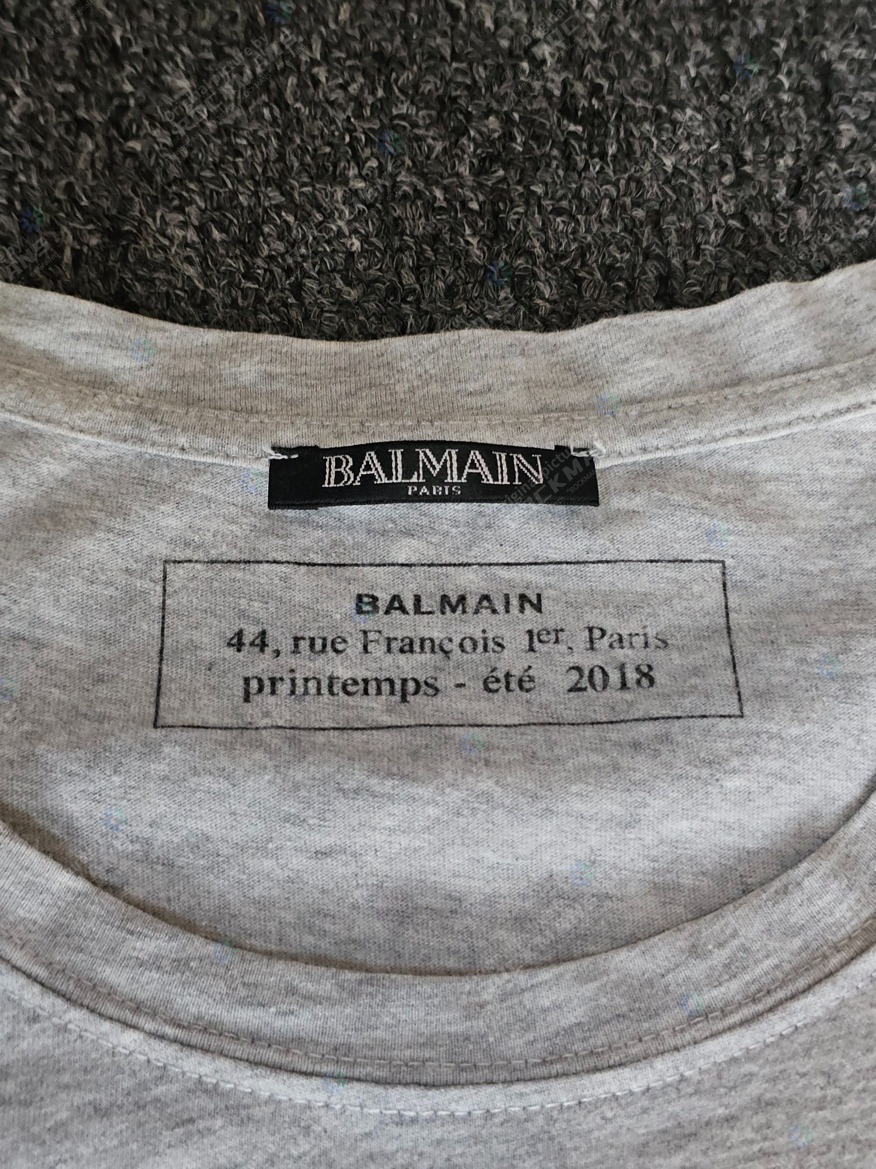 Balmain Balmain Men's Light Gray T-Shirt Size L Size US L / EU 52-54 / 3 - 3 Thumbnail
