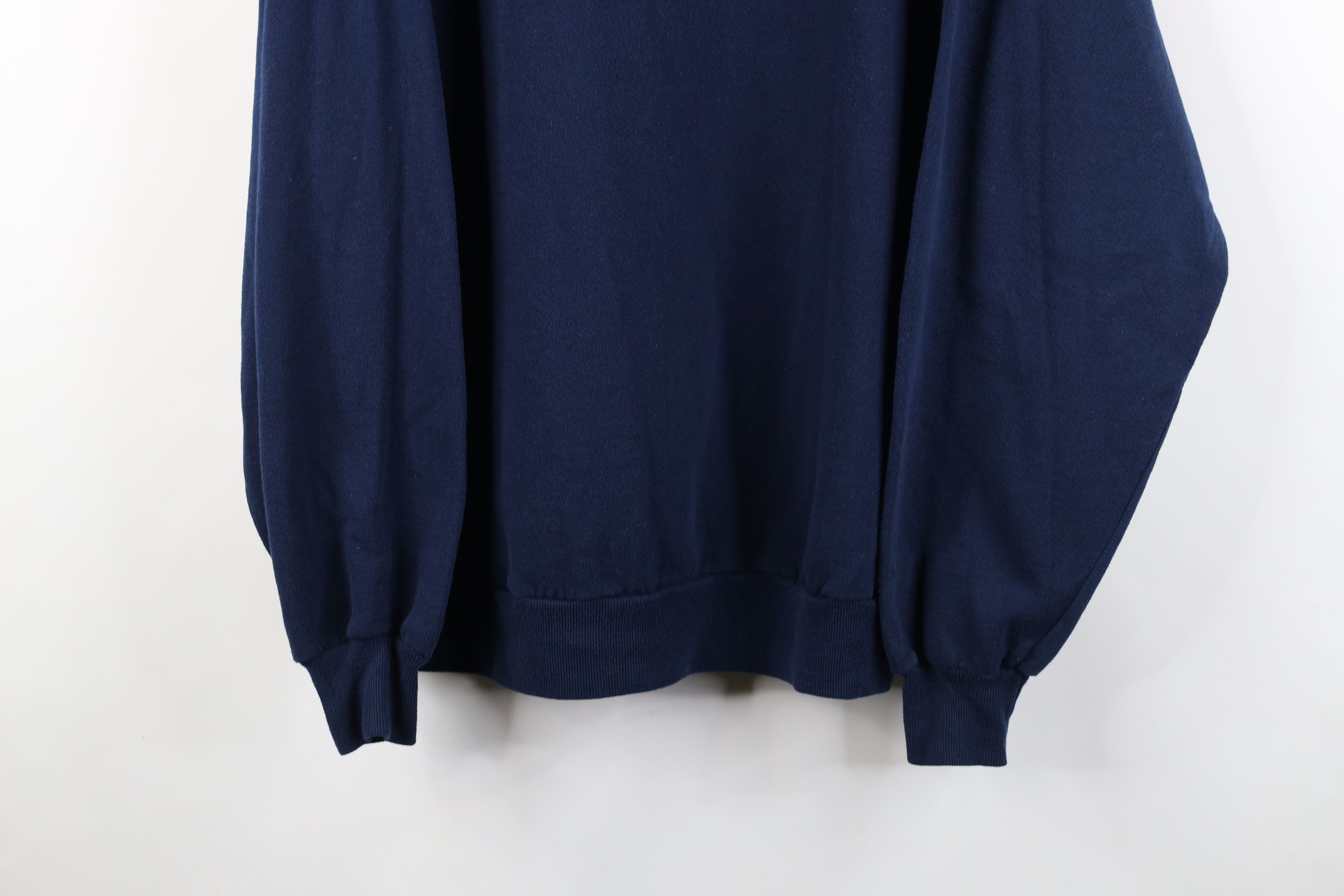 Vintage Vintage 90s Streetwear Blank Crewneck Sweatshirt Blue USA Size US XXL / EU 58 / 5 - 3 Thumbnail