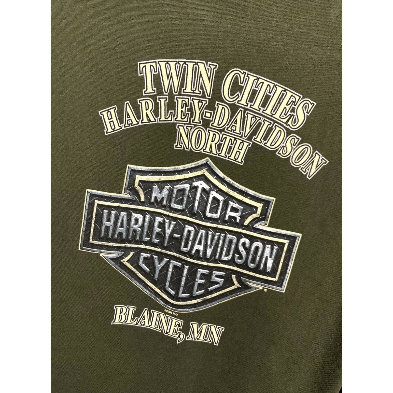 Harley Davidson Harley-Davidson T-Shirt Long Sleeve Mens L Vintage Olive 2006 Graphic Print Crew Neck Ombre? Size US L / EU 52-54 / 3 - 3 Thumbnail