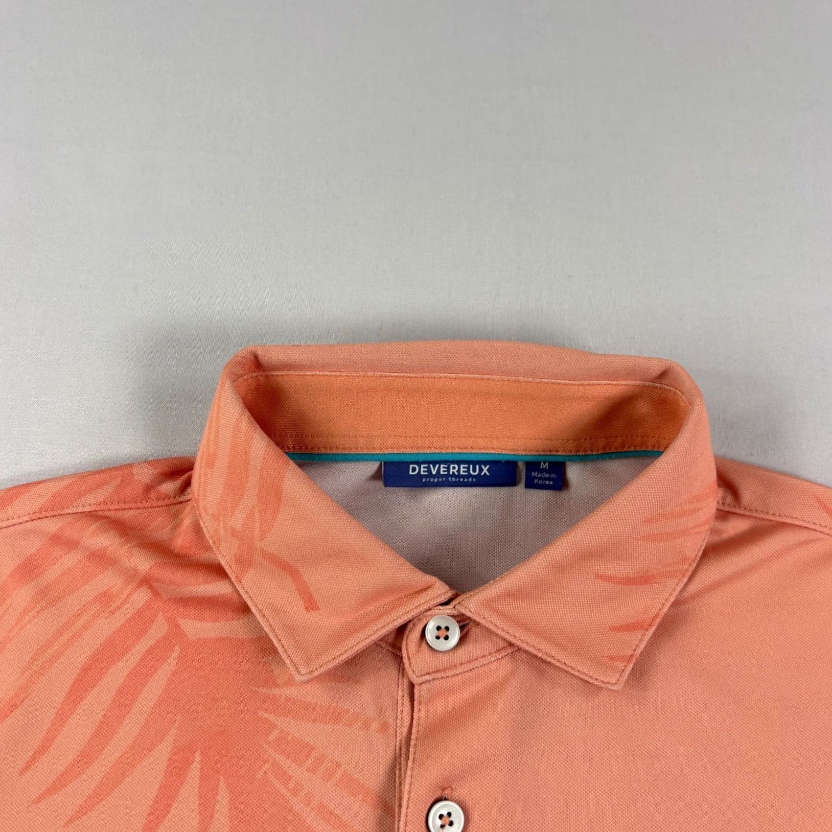 Vintage VINTAGE Devereux Golf Shirt Mens Medium Orange Floral Polo Stretch Performance Size US M / EU 48-50 / 2 - 3 Thumbnail