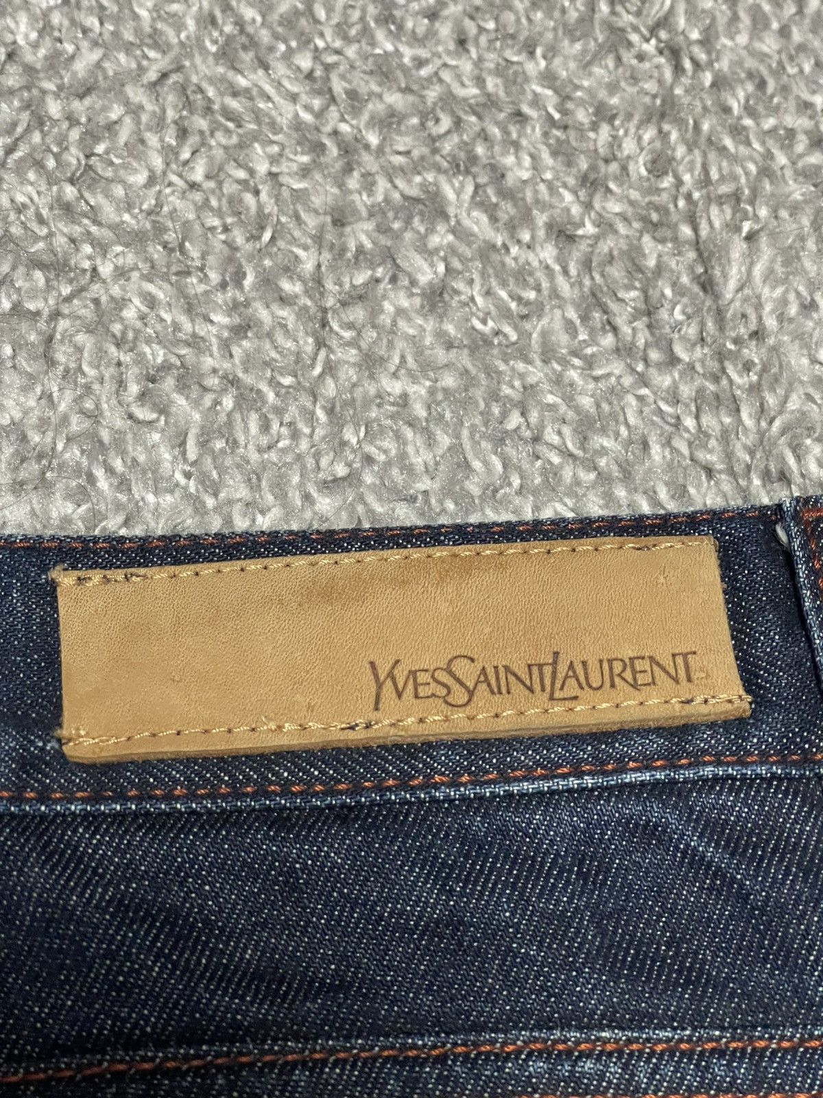 Yves Saint Laurent YSL Dark Indigo Denim Red Stitch Jeans 44 Size 40" / US 18 - 4 Thumbnail
