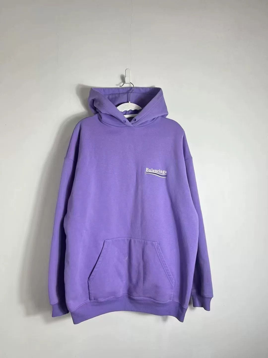 balenciaga purple embroidered hoodie