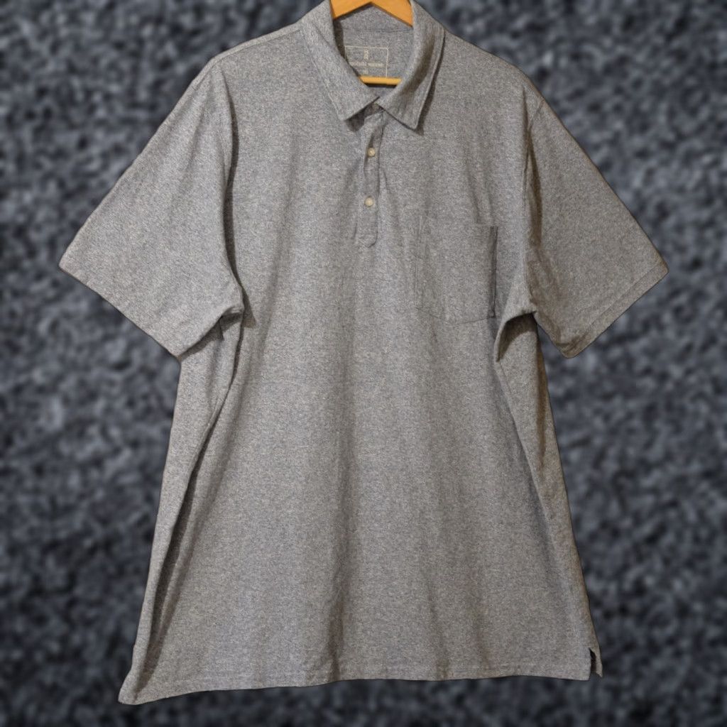 Vintage EUC Mutual Weave 3 Button Pullover Polo Shirt Heather Blue Mens 2XLT Size US XXL / EU 58 / 5 - 1 Thumbnail