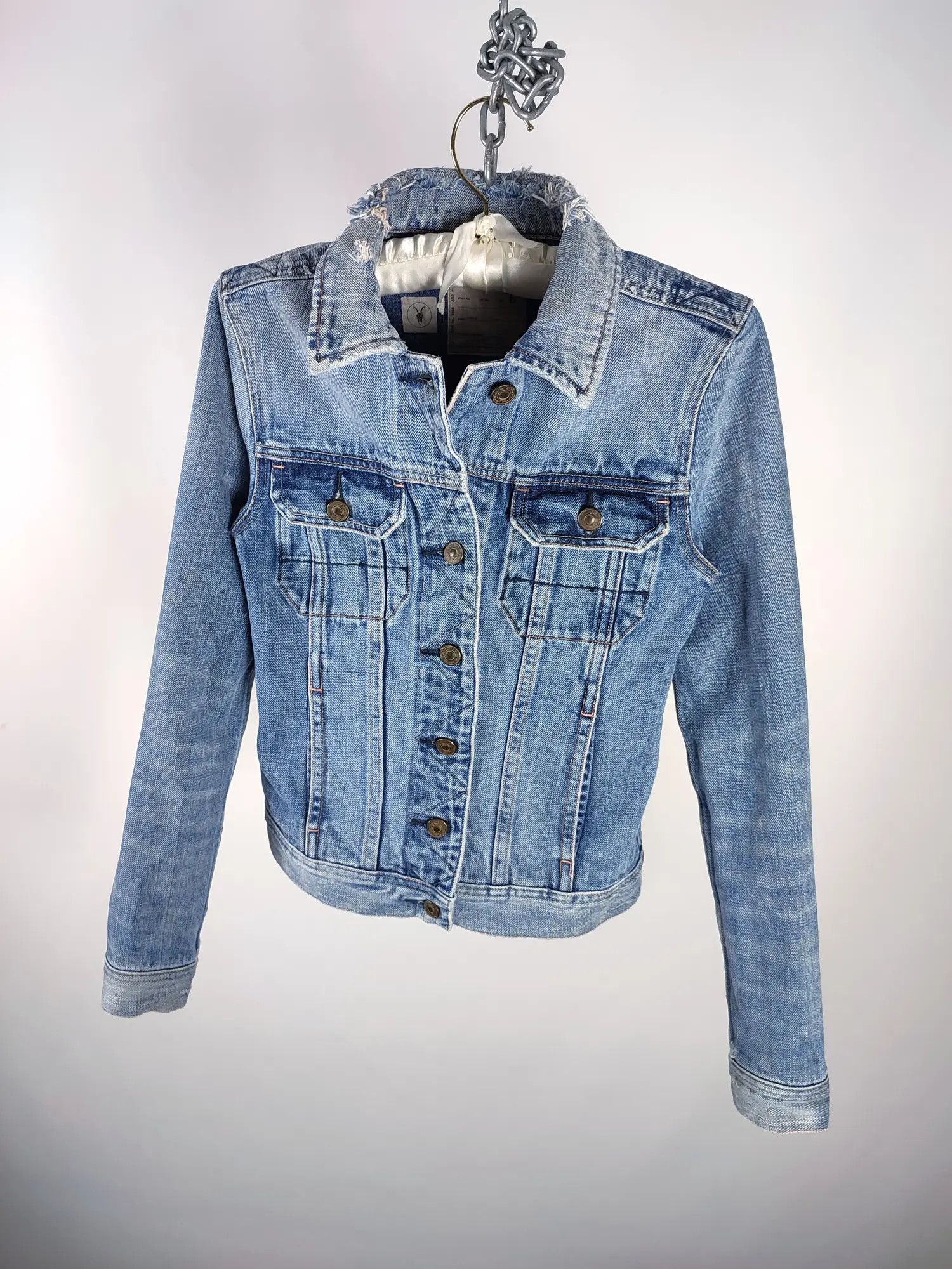 Allsaints × Japanese Brand Allsaints Lamara Distressed Denim Selvedge Slim Jacket Size M / US 6-8 / IT 42-44 - 2 Thumbnail