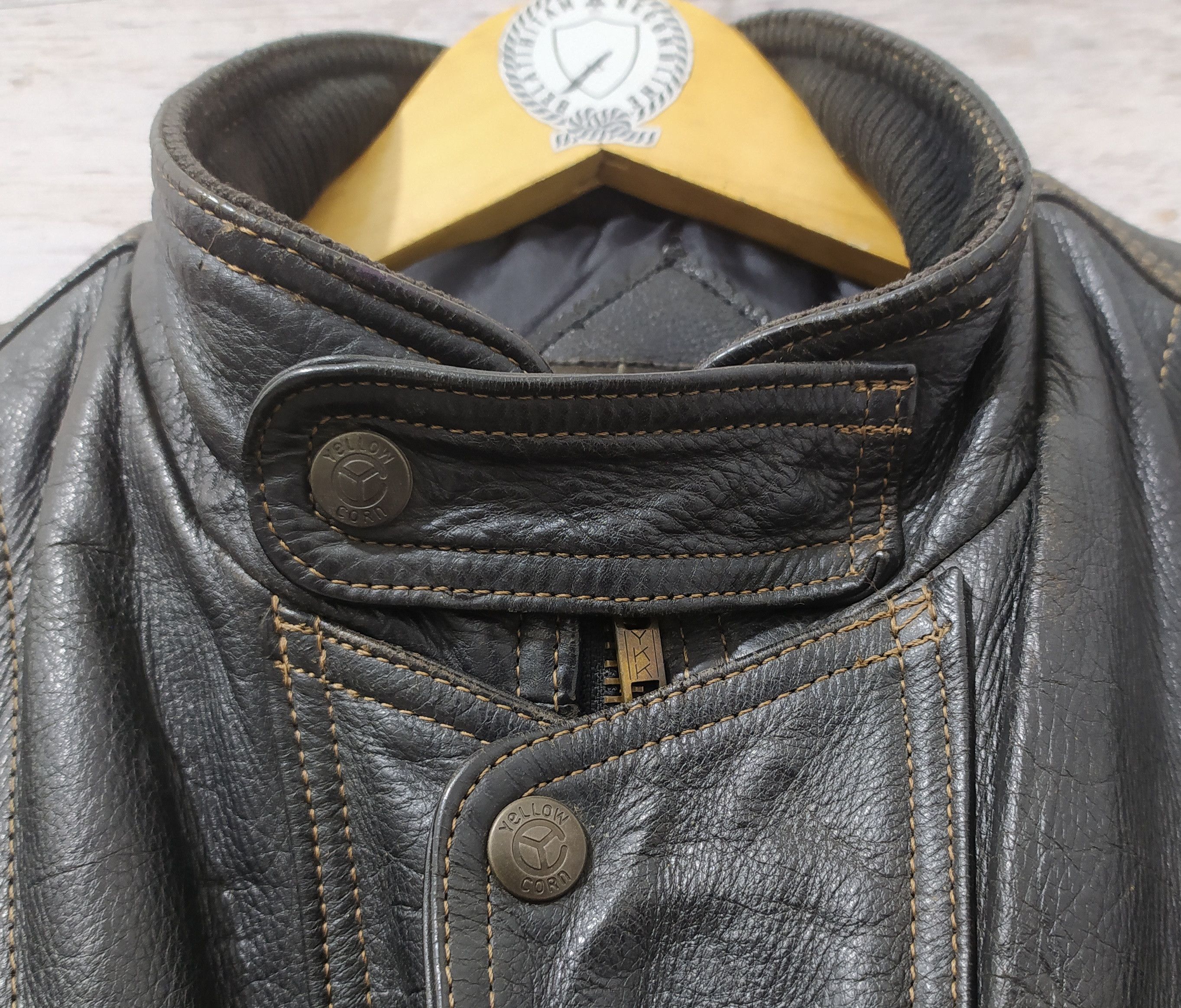 Vintage × YELLOW CORN Vintage Yellow Corn Leather Jacket Size US M / EU 48-50 / 2 - 8 Thumbnail
