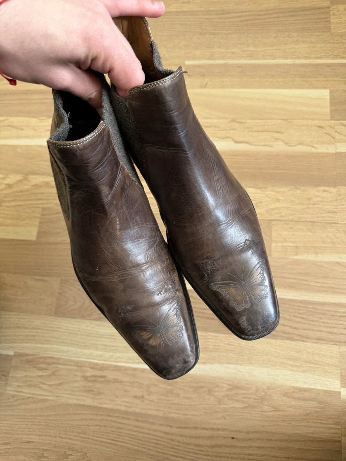 A.S.98 Vintage leather boots avant garde western stckholm 2000s Size US 8 / EU 41 - 3 Thumbnail