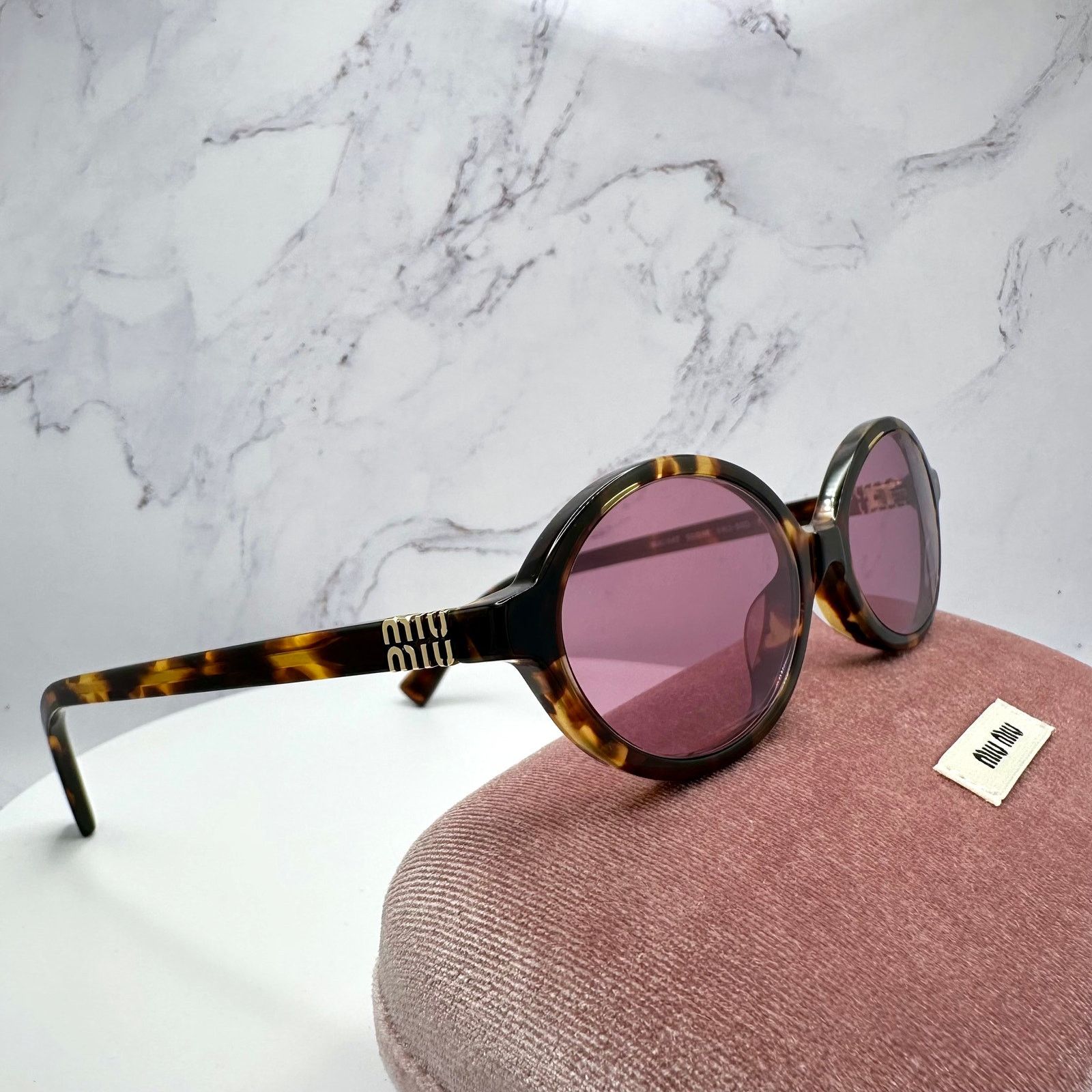 Miu Miu MIU MIU Sunglasses New Brown Gold Metal Logo Authentic Size ONE SIZE - 3 Thumbnail