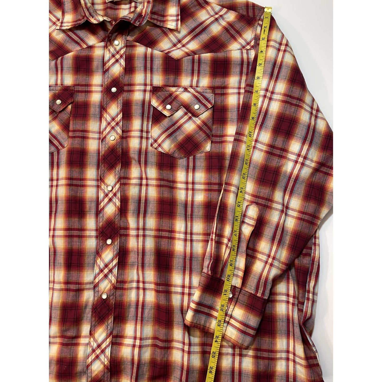 Wrangler VINTAGE Wrangler Western Long Sleeve Shirt Pearl Snap Casual Plaid Red 2XL Mens Size US XXL / EU 58 / 5 - 7 Thumbnail