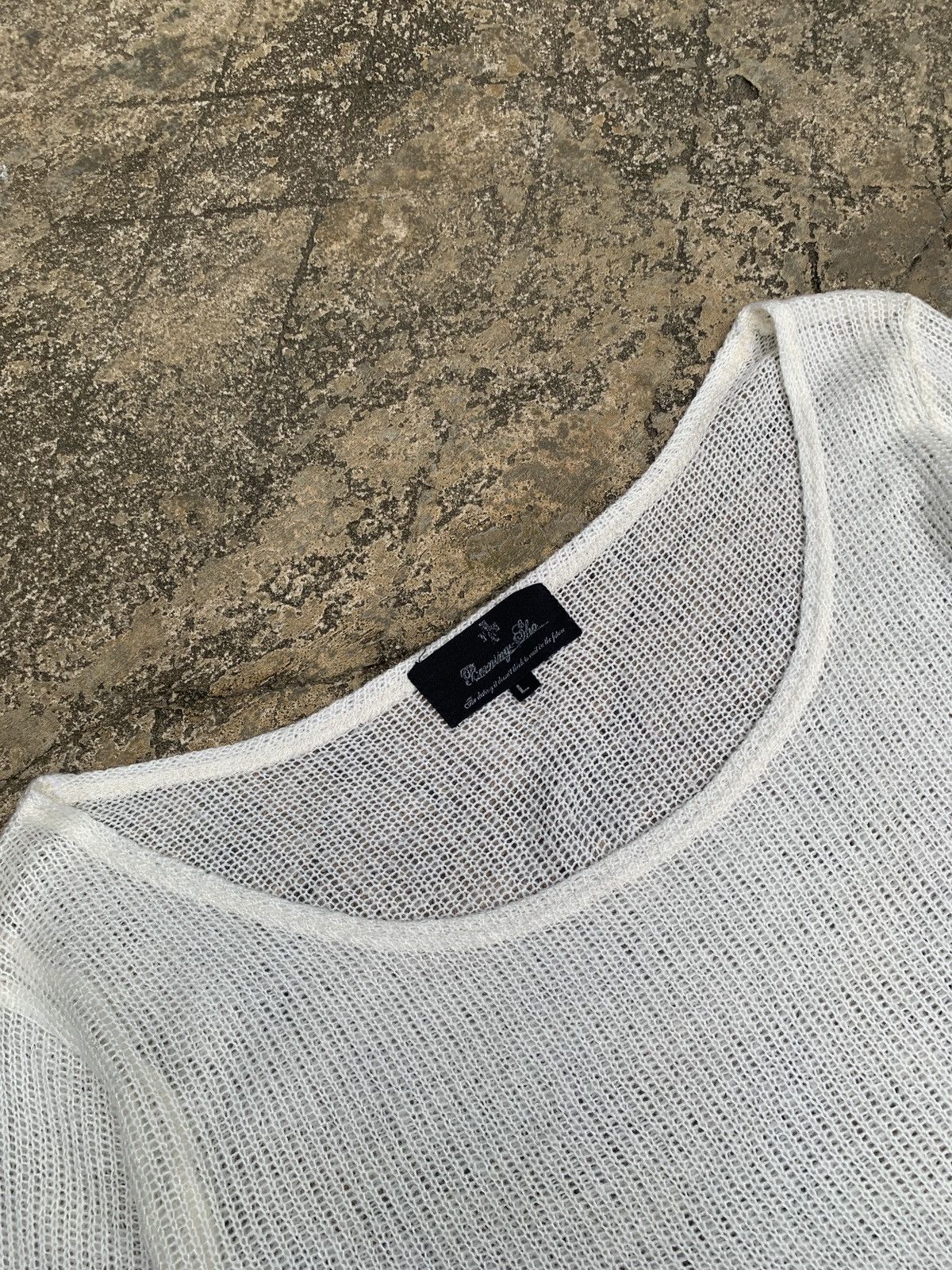 If Six Was Nine × Japanese Brand × Le Grande Bleu (L.G.B.) y2k Bernings Sho Wide Neck Unique Zip White Knitted Sweater Size L / US 10 / IT 46 - 5 Thumbnail