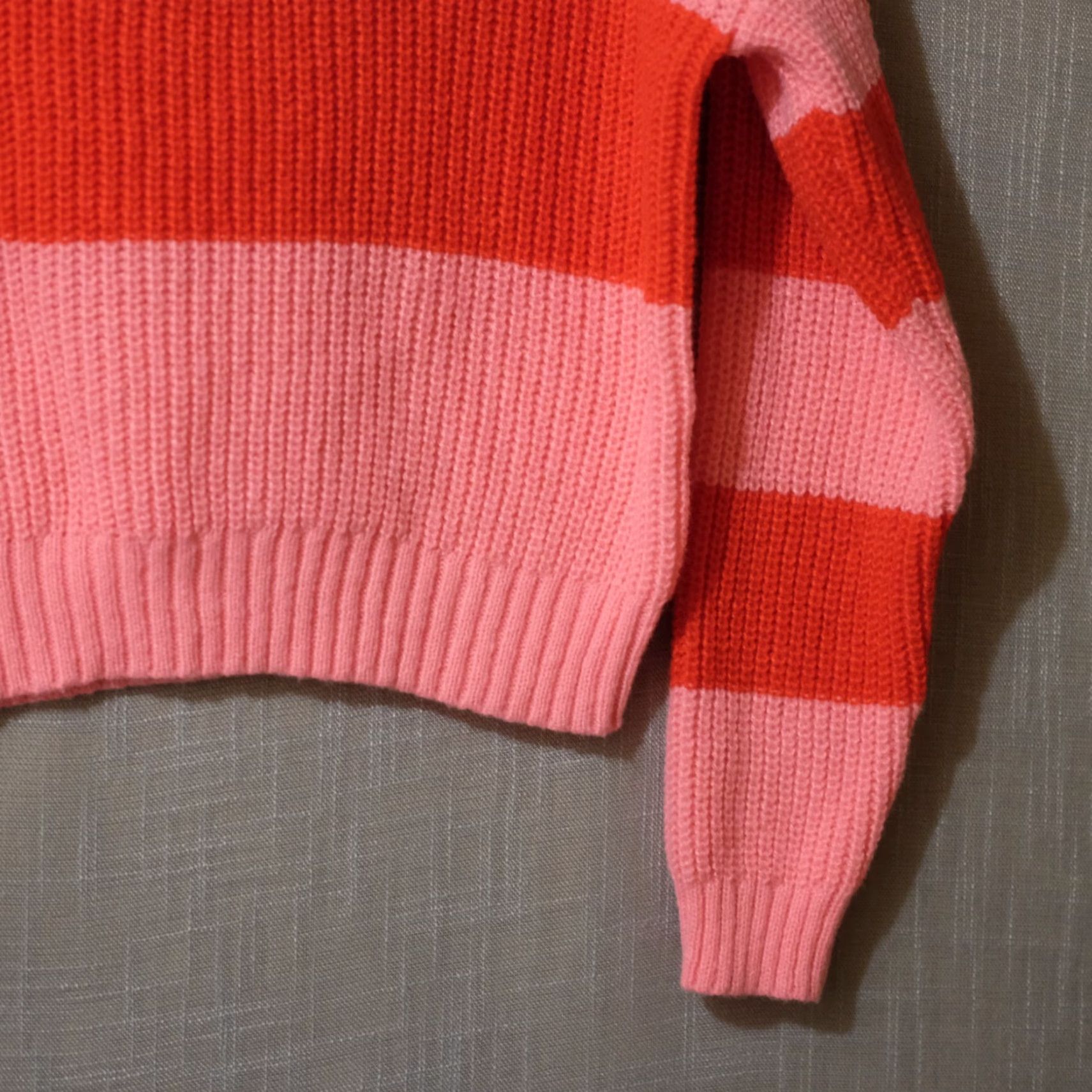 Vintage Nwot! Salty Wave Striped Quarter-zip Sweater Red/Pink/White Womens S Size S / US 4 / IT 40 - 4 Thumbnail