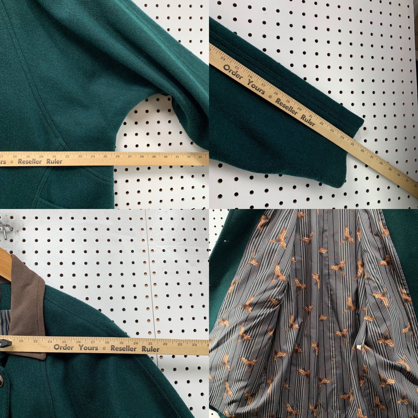 Vintage VINTAGE Joffeld Wool Coat Women L Green Leather Collar Duck Lining USA Union Coat Size L / US 10 / IT 46 - 9 Thumbnail