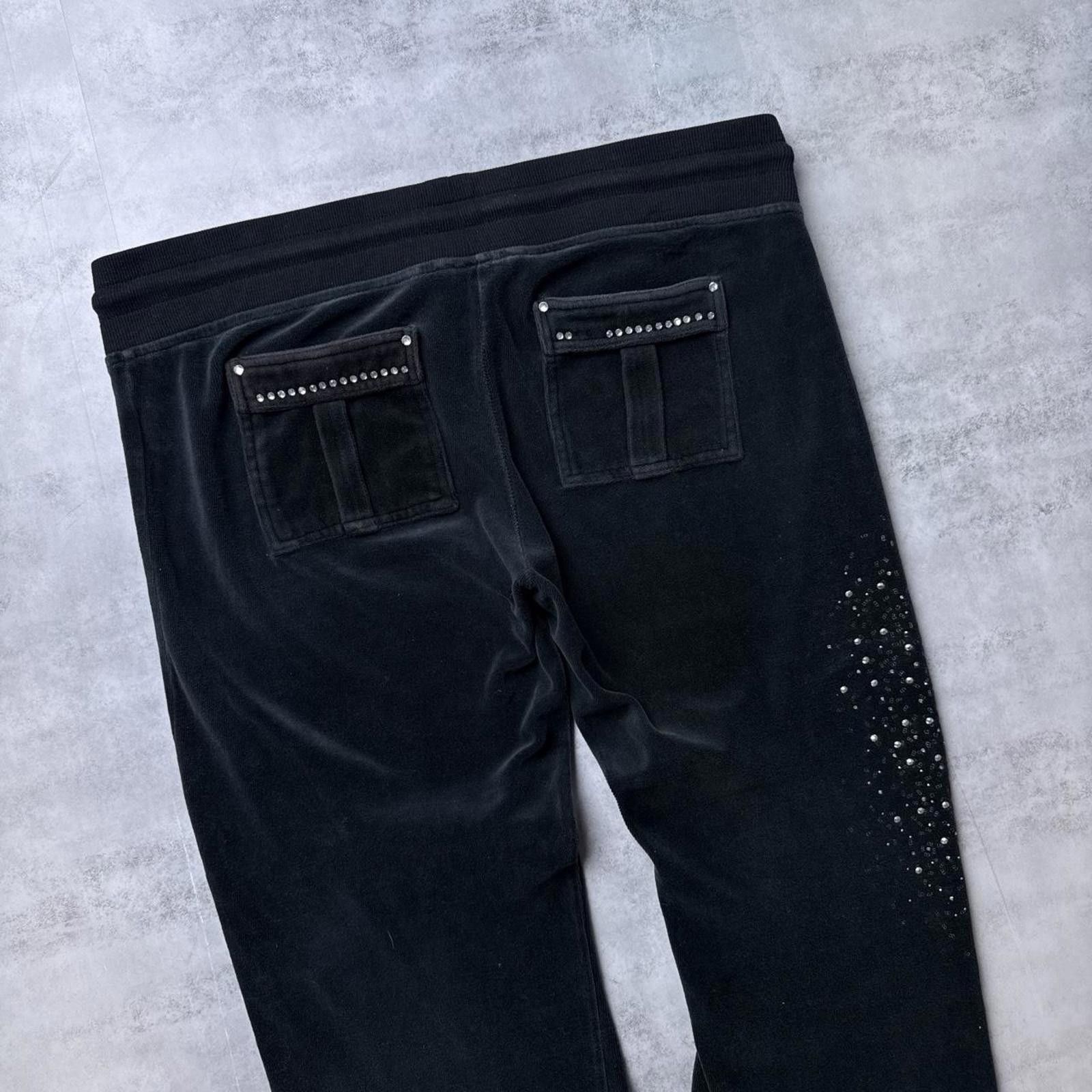 Bcbgmaxazria Y2K BCBG 00s Black Flared Sweatpants Size 36" / US 14 / IT 50 - 5 Thumbnail
