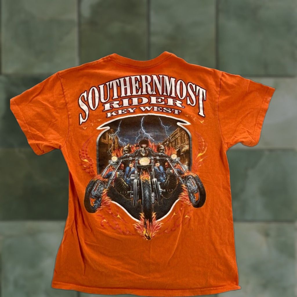 Vintage Biker T Shirt SouthernMost Riders Key West Shirt Mens Medium Tee Skull Riders Size US M / EU 48-50 / 2 - 1 Thumbnail