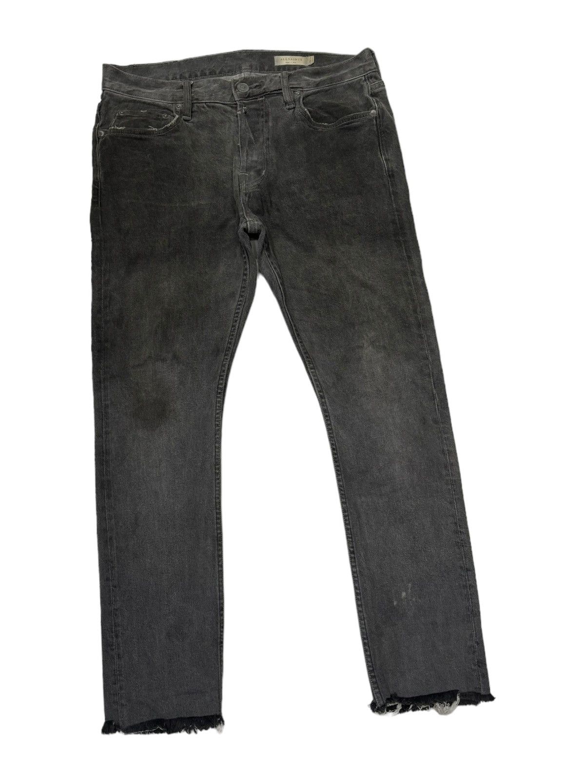 Allsaints 🔥ALLSAINTS WAXED BLACK DISTRESSED DENIM JEANS Size US 32 / EU 48 - 3 Thumbnail