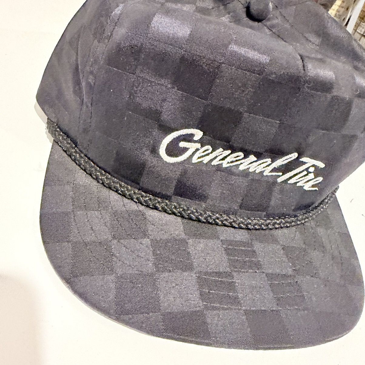 Swingster Vintage General Tire Snap Back Hat Black Checker 90s Size ONE SIZE - 2 Thumbnail