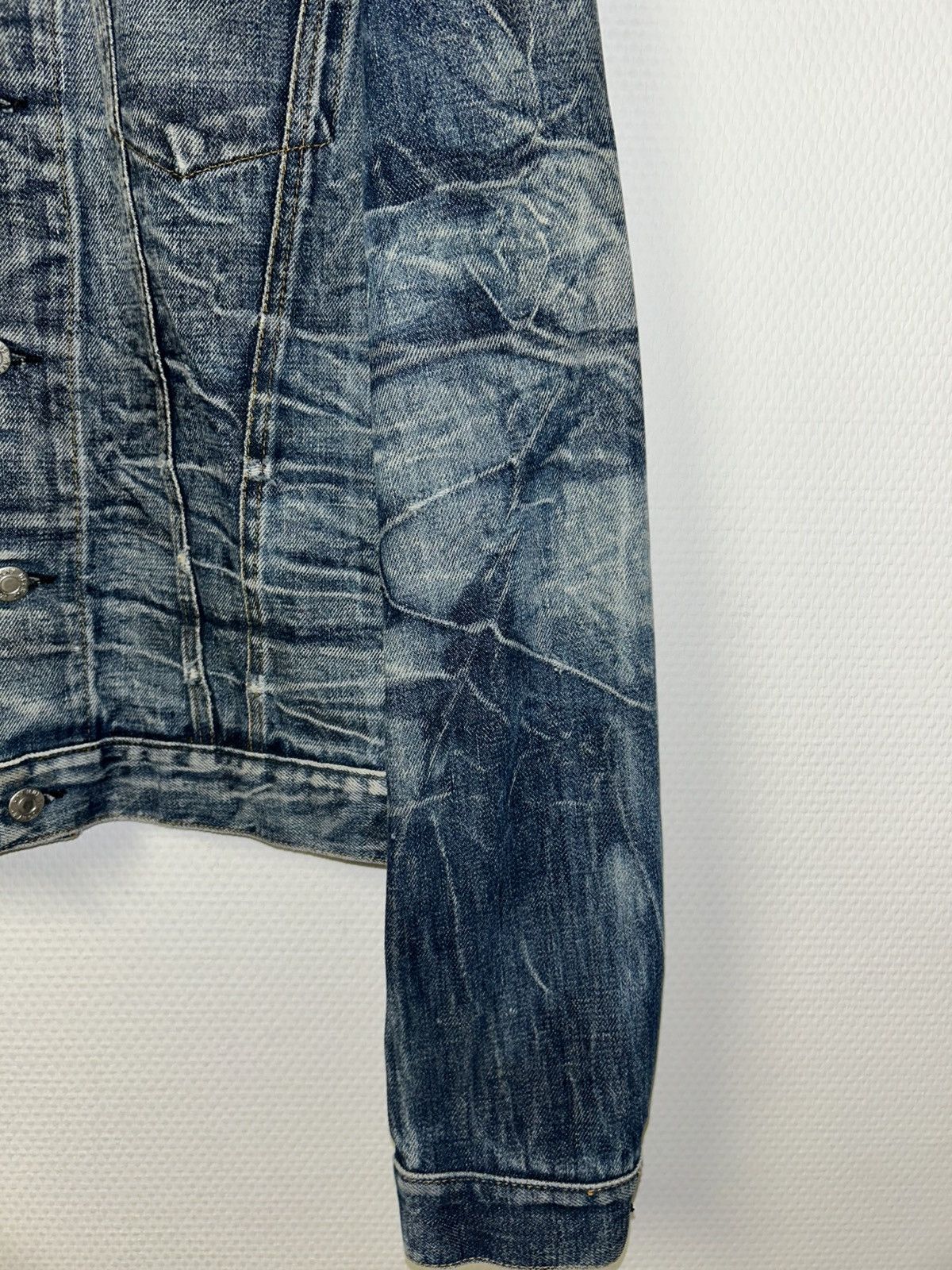 Helmut Lang 2004 Marble Wash Broken Denim Jacket Size US M / EU 48-50 / 2 - 7 Thumbnail