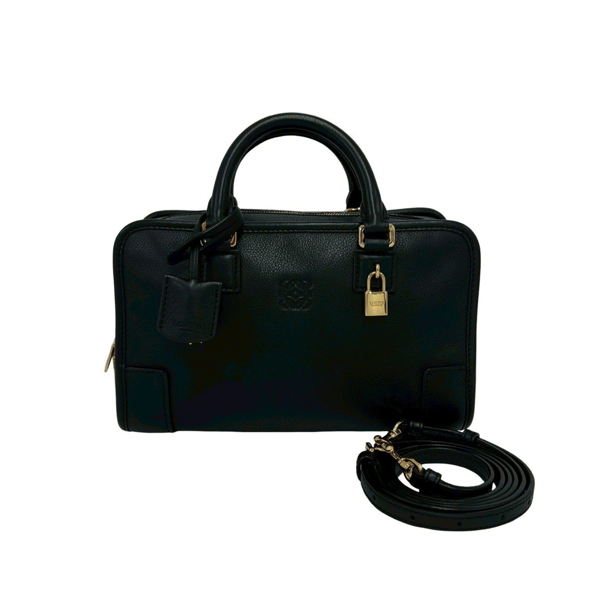 Loewe LOEWE Amazona 23 Anagram Logo Leather 2-Way Handbag Mini Boston Bag Shoulder Black 90903 Size ONE SIZE - 1 Thumbnail