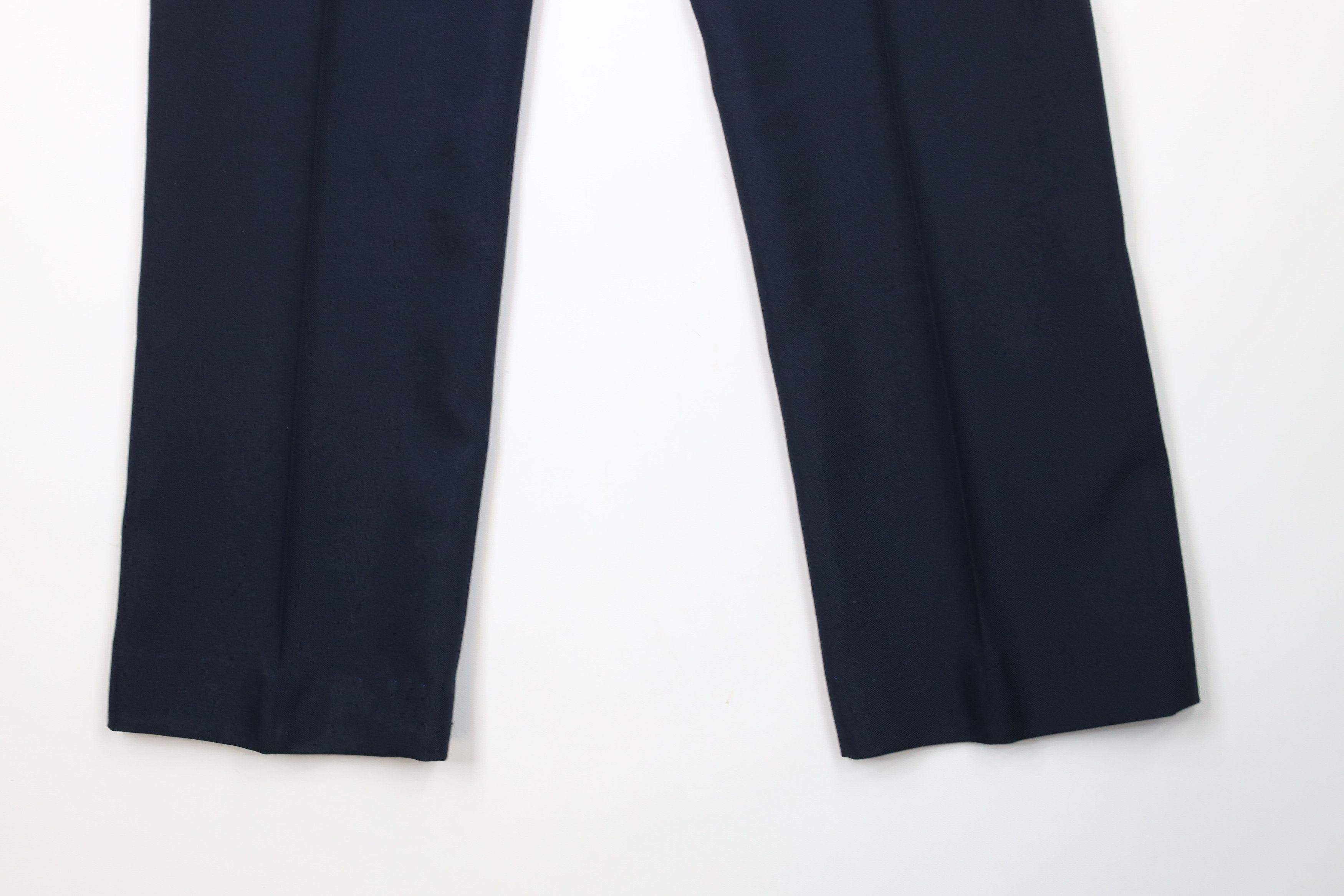 Vintage Vintage 70s Streetwear Flared Wide Leg Chino Pants Navy Blue Size US 35 - 12 Thumbnail