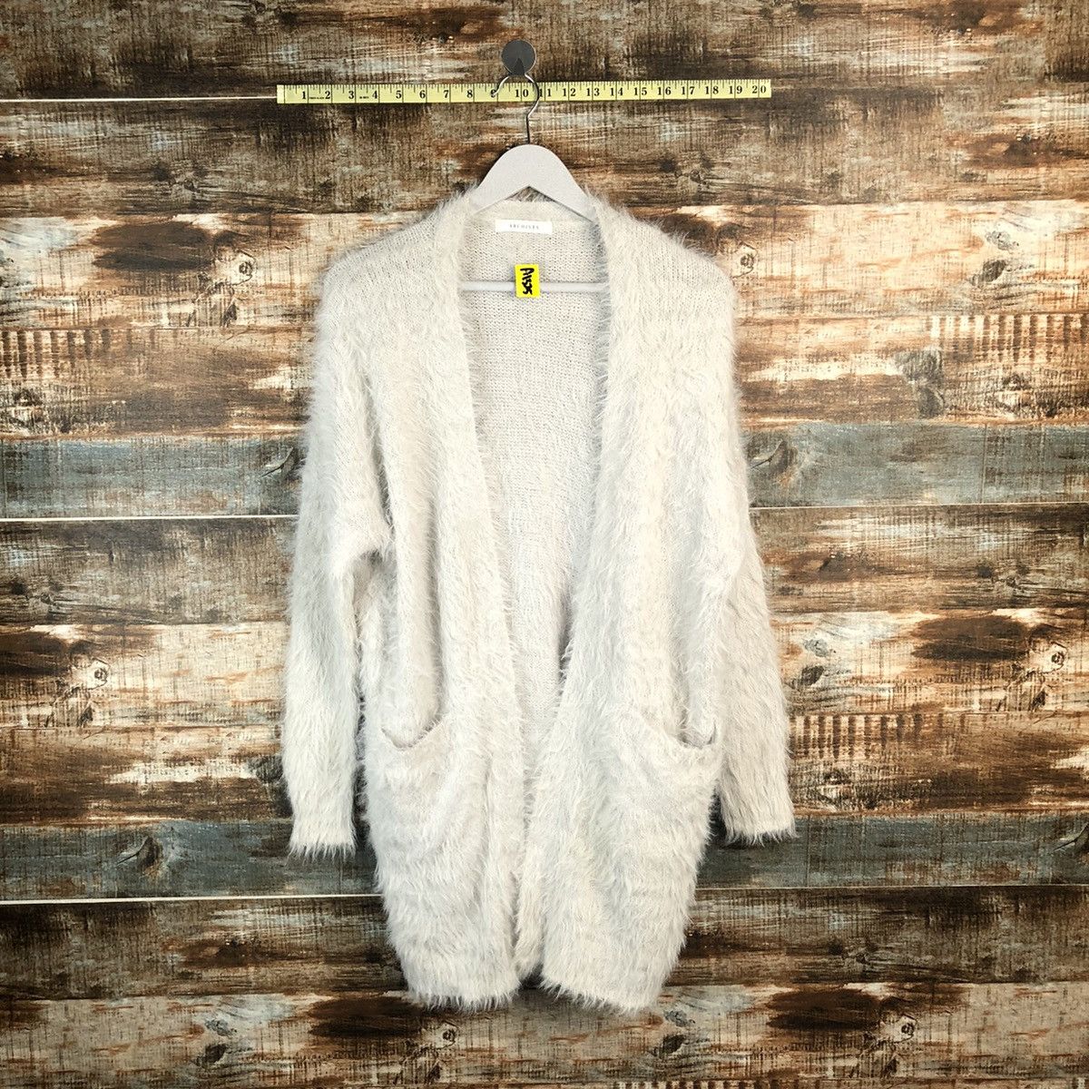 Homespun Knitwear Archives Grey fur mohair shaggy Cardigan Knitwear #A1325 Size M / US 6-8 / IT 42-44 - 1 Thumbnail
