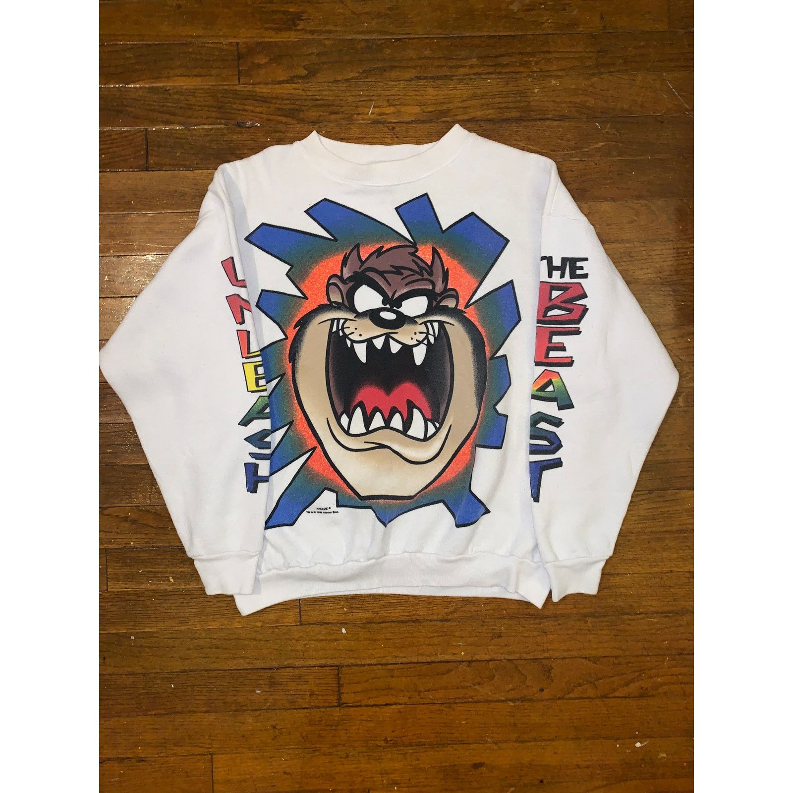 Vintage Vintage Looney Tunes Taz Sweater White L/M Size US L / EU 52-54 / 3 - 2 Thumbnail