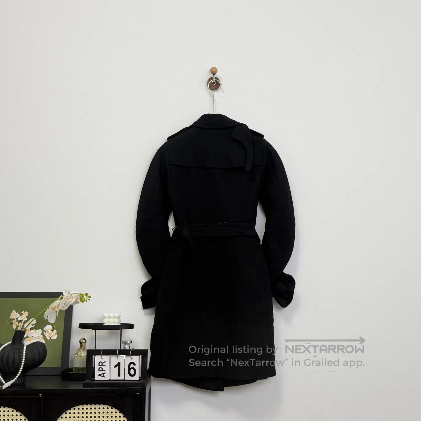 Burberry Burberry Black Wool Trench Coat| Size XS / US 0-2 / IT 36-38 - 4 Thumbnail