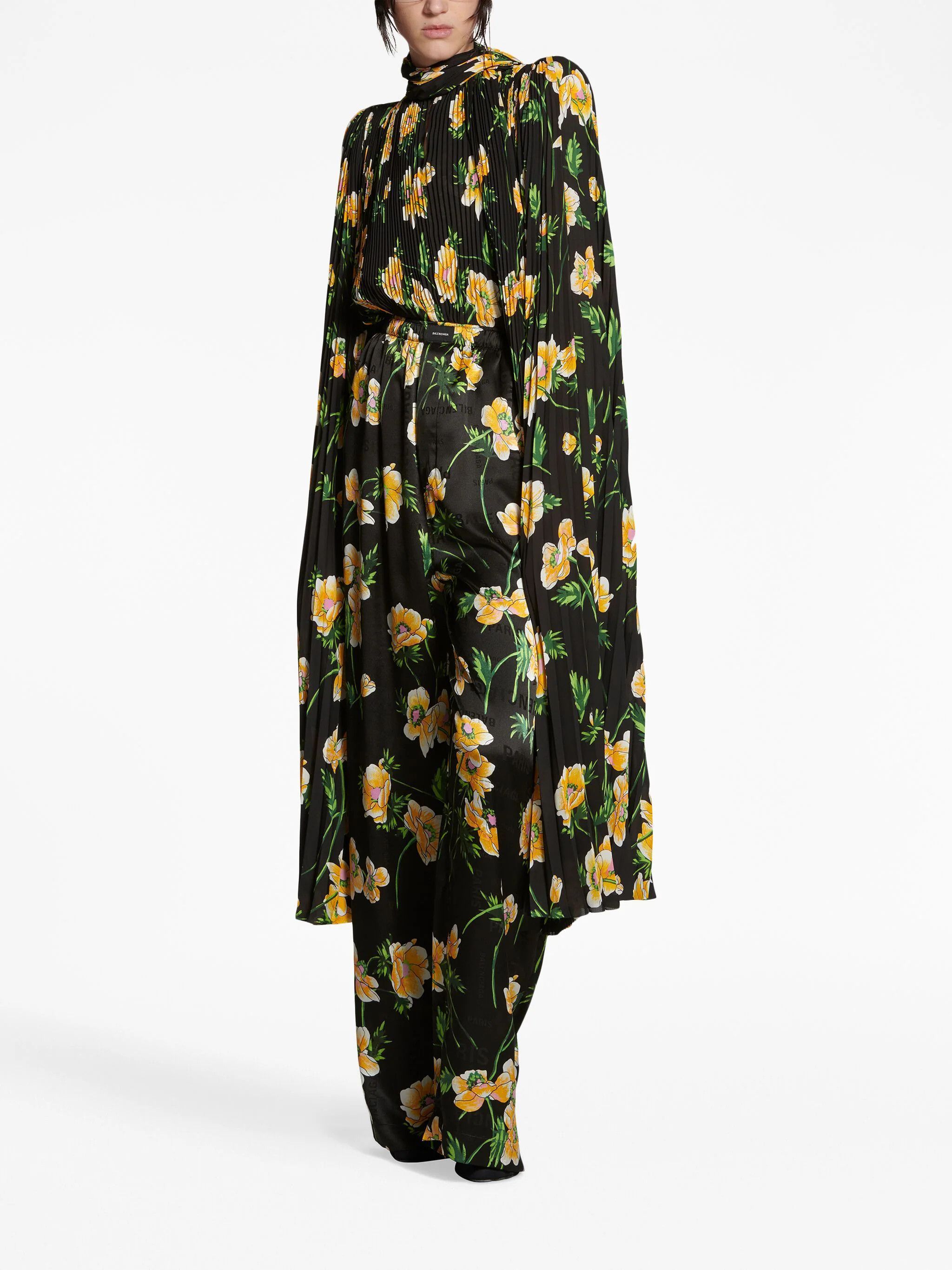 Balenciaga o1mt1gz0924 Floral Pyjama Pants in Multicolor Size 25" / US 0 / IT 36 - 2 Thumbnail