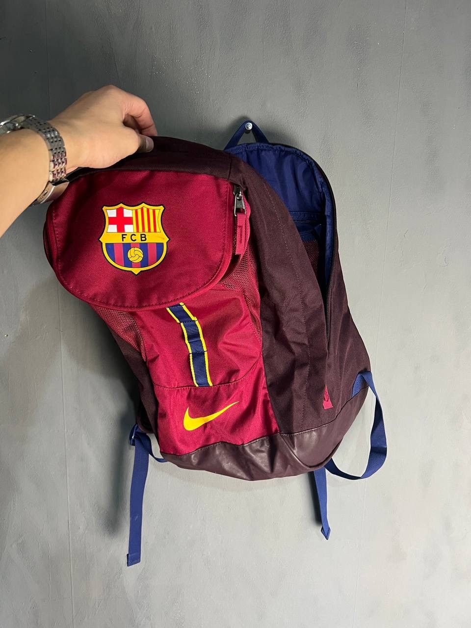 Nike Nike Mens Red Blue Swoosh FC Barcelona Football Backpack Bag Size ONE SIZE - 9 Thumbnail