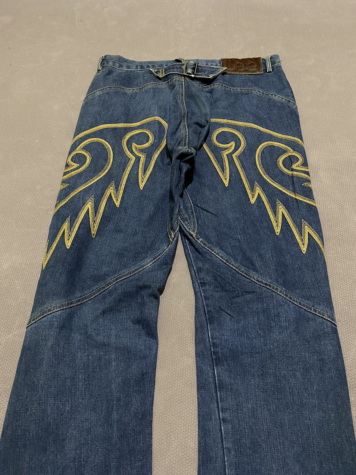 Japanese Brand × Lee × Vintage Lee jeans embroidery buckle denim Size US 32 / EU 48 - 3 Thumbnail