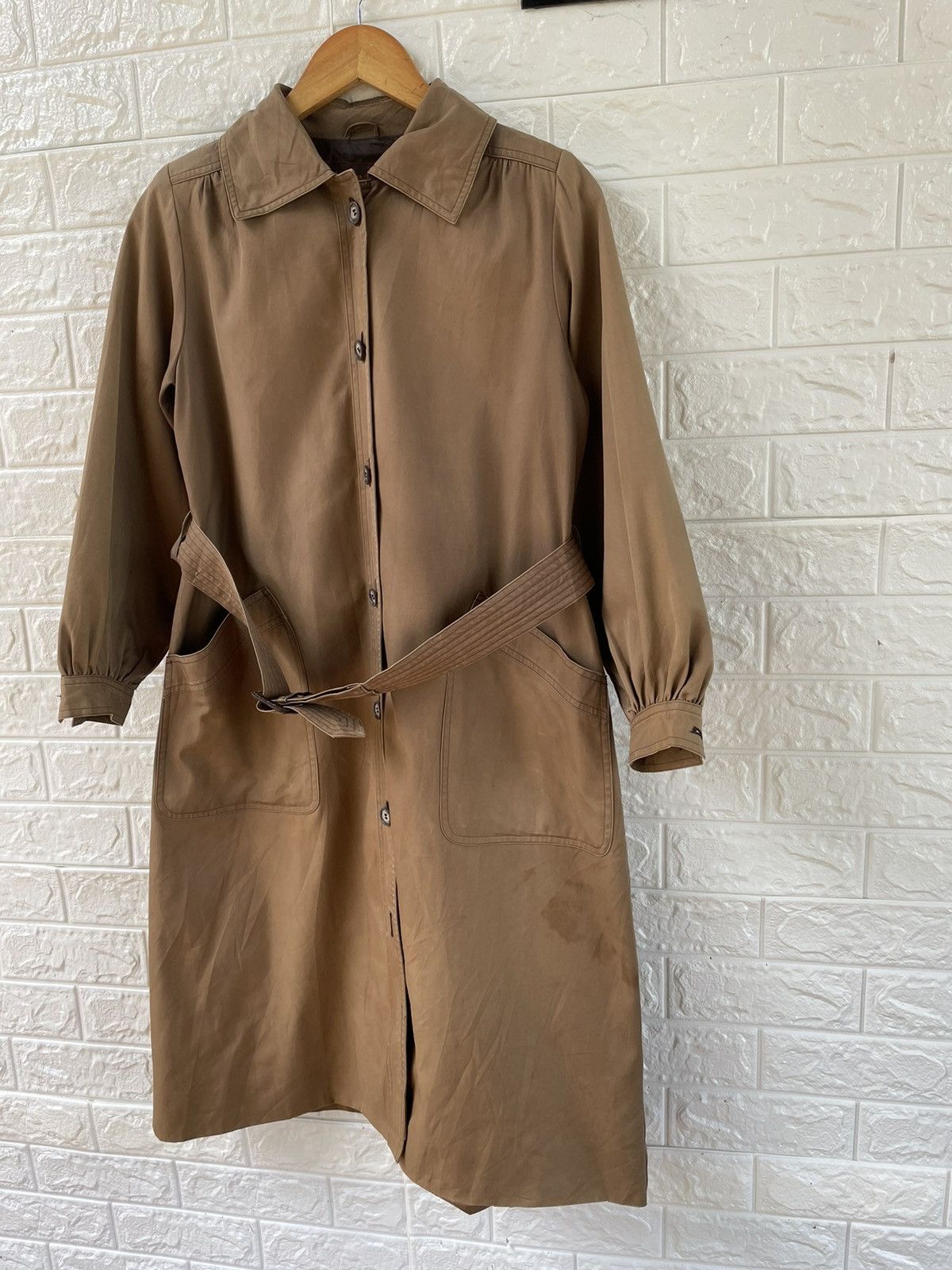 Japanese Brand Vintage YvesSaintLaurent Trench Coat Jacket Size US S / EU 44-46 / 1 - 3 Thumbnail
