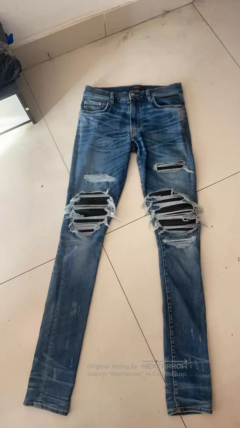Amiri Size 30 Blue denim jacketed jeans