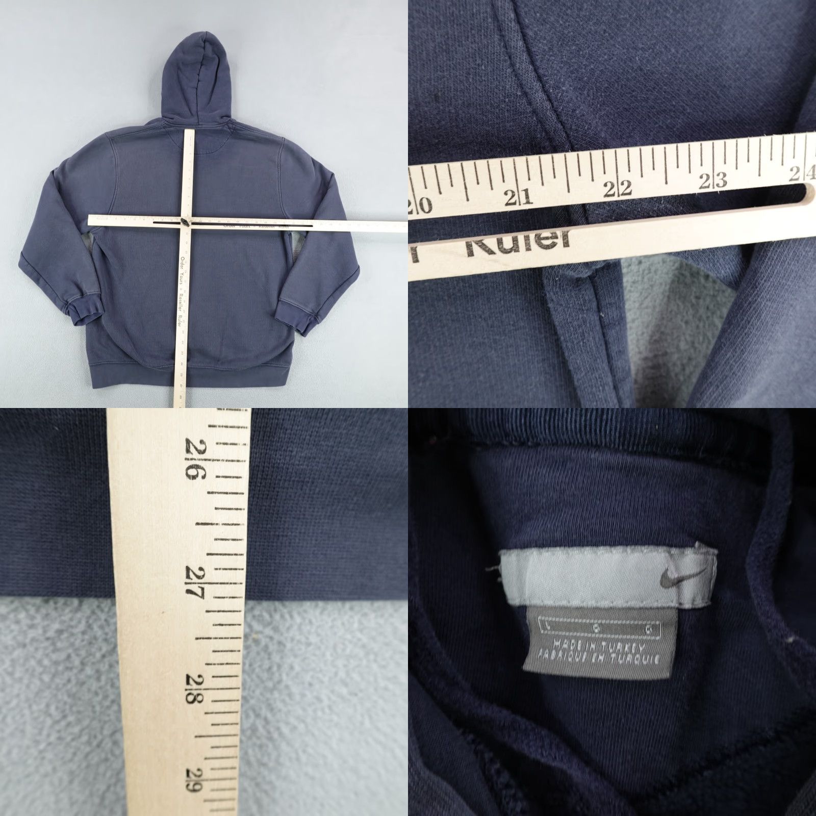 Nike VINTAGE Nike Hoodie Mens Large Blue White Swoosh Pullover Sweatshirt Sweater Y2K Size US L / EU 52-54 / 3 - 8 Thumbnail