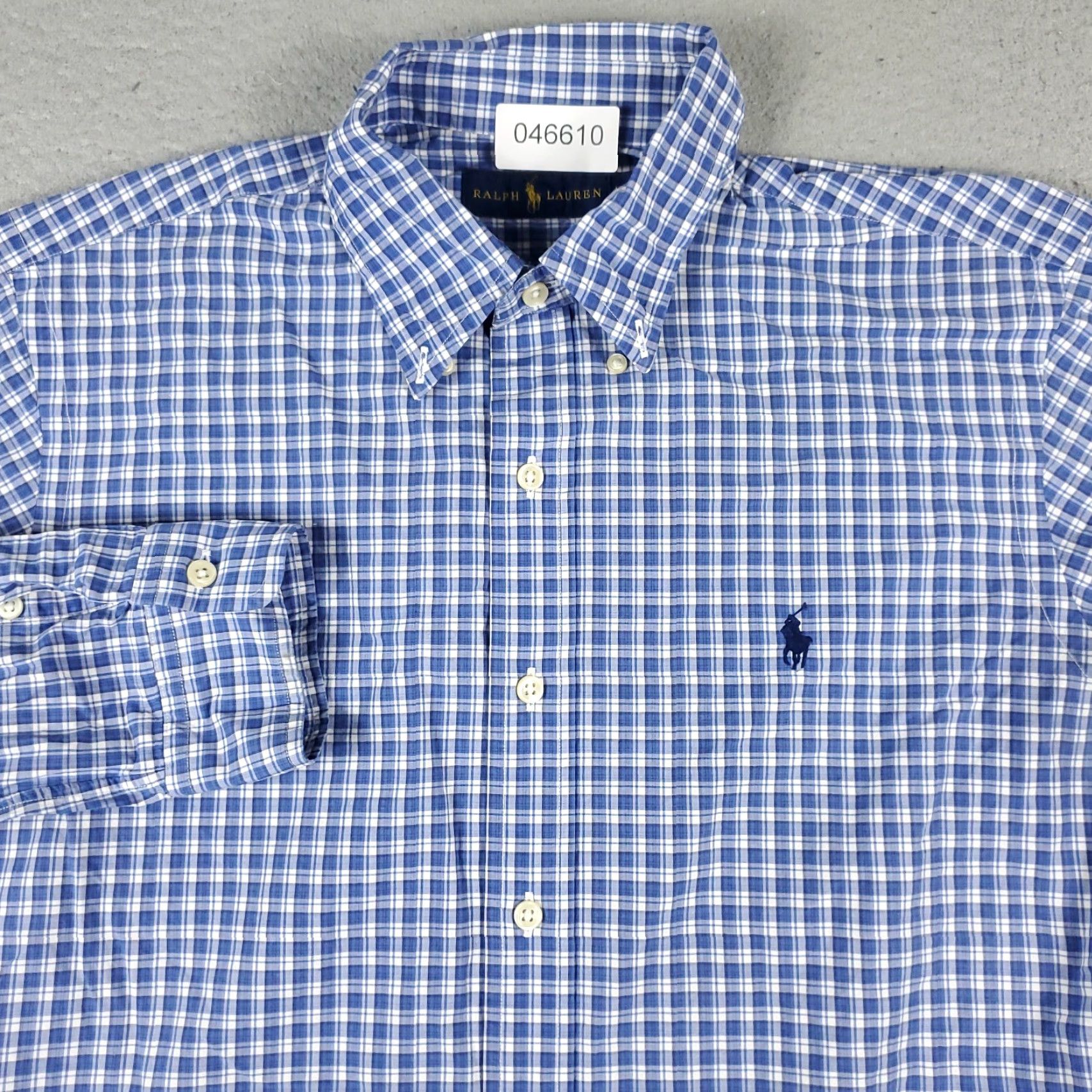 Ralph Lauren VINTAGE Ralph Lauren Shirt Mens Medium Blue Plaid Button-Up Long Sleeve Collared Cotton Casual Formal Golf Size US M / EU 48-50 / 2 - 2 Thumbnail