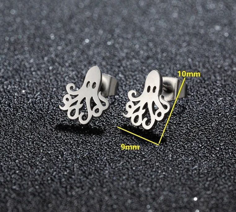 Jewelry Octopus Mini Stud Earrings Charm Earring Gift Size ONE SIZE - 2 Thumbnail