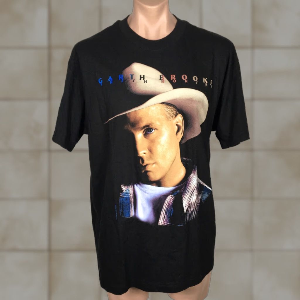 VINTAGE Garth Brooks Country Music Tour T-Shirt Men XL Black 90s