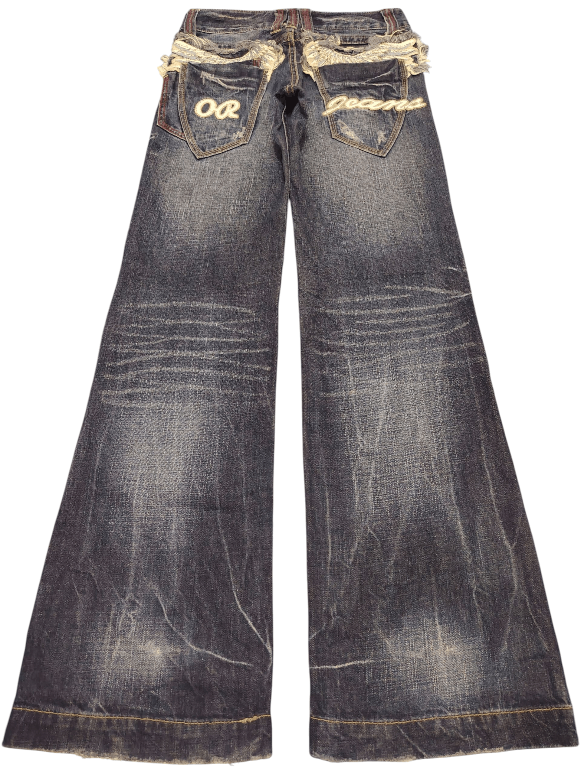 Le Grande Bleu (L.G.B.) Japanese Oririn wings embroidery back whiskers flare jeans Size US 28 / EU 44 - 1 Thumbnail
