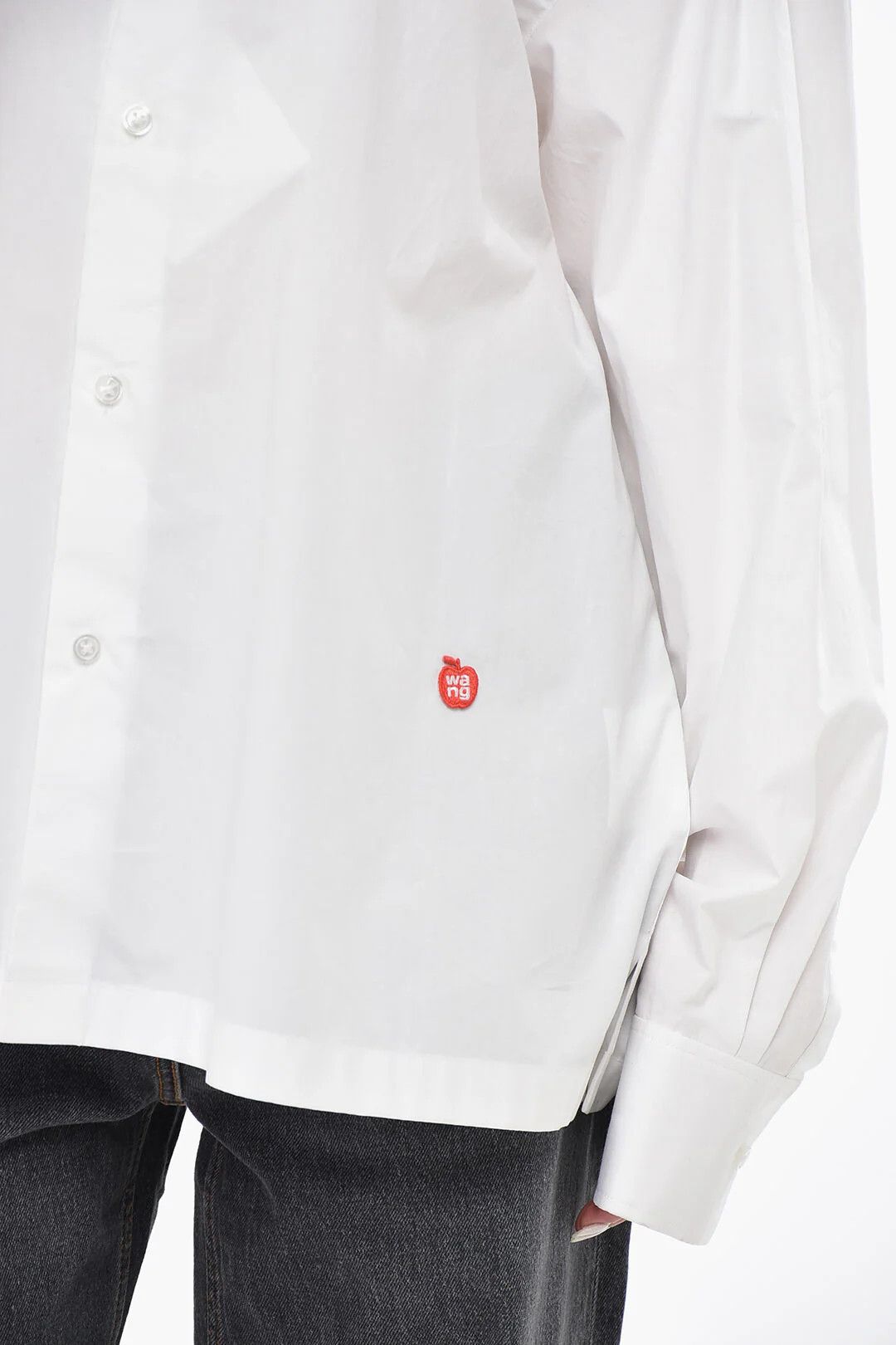 Alexander Wang og1mm0426 Oversized Cotton Blouse in White Size L / US 10 / IT 46 - 3 Thumbnail