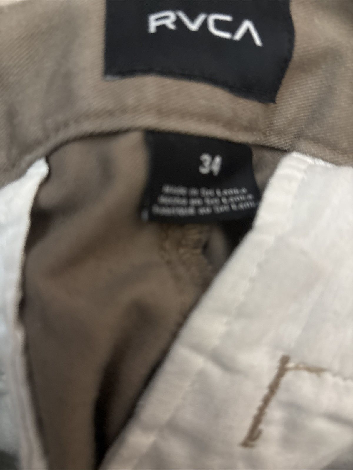 RVCA RCVA Men’s Beige Stretch Chino Casual Shorts Size 34 Waist Size US 34 / EU 50 - 3 Thumbnail
