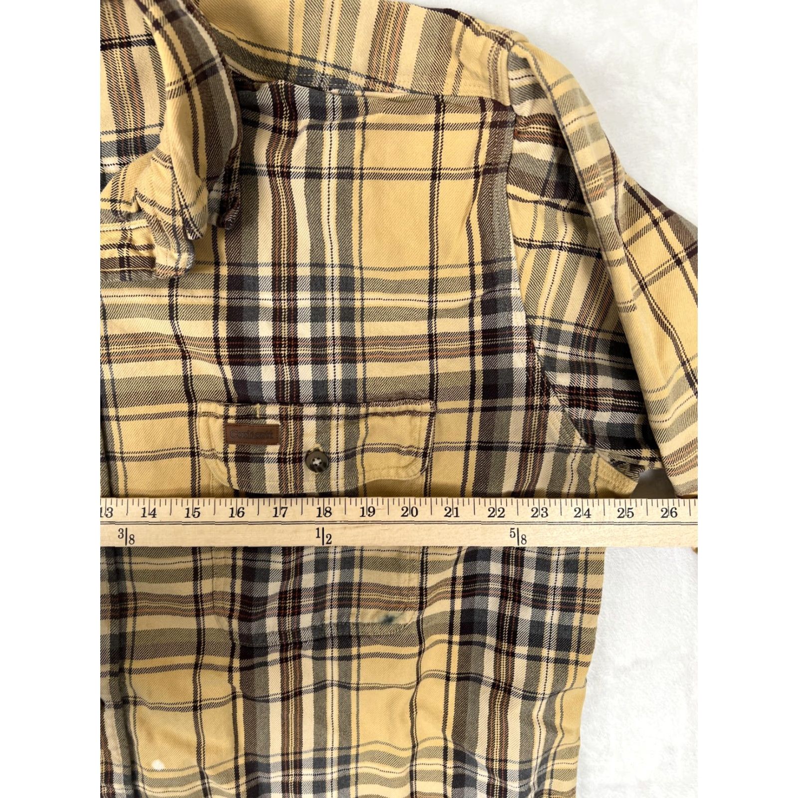 Carhartt VINTAGE Carhartt Shirt Mens XLT Yellow Plaid Long Sleeve Button Up Shacket Workwear Size US XL / EU 56 / 4 - 5 Thumbnail