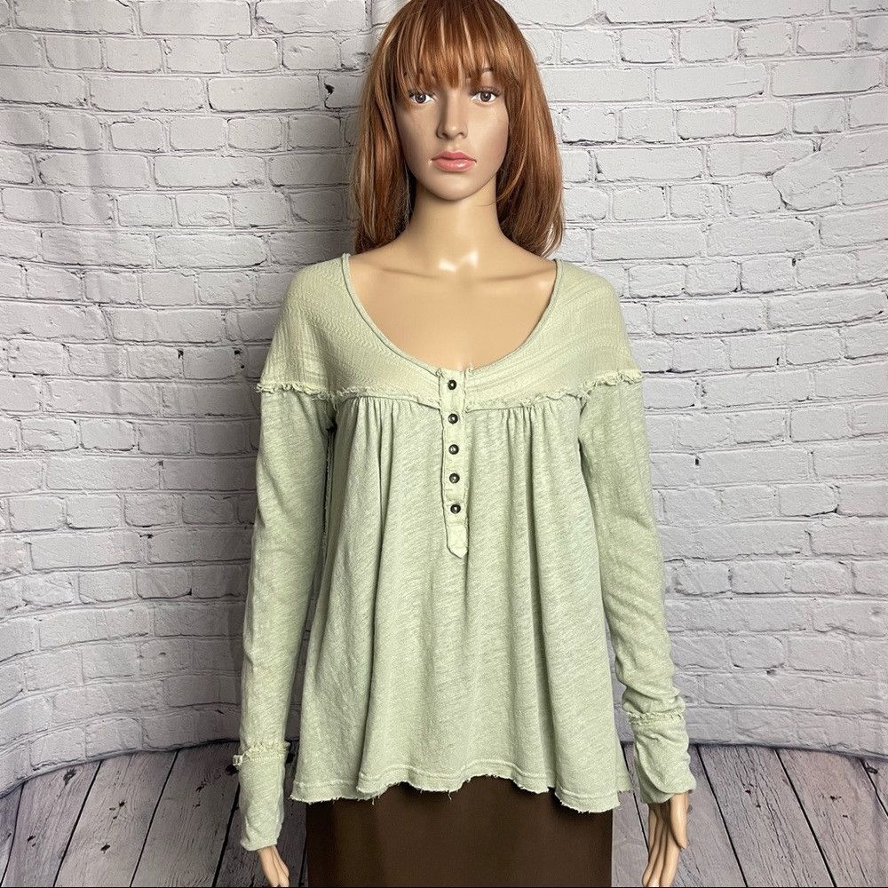 Free People Free People Olive Down Under Henley Top Size S Size S / US 4 / IT 40 - 3 Thumbnail