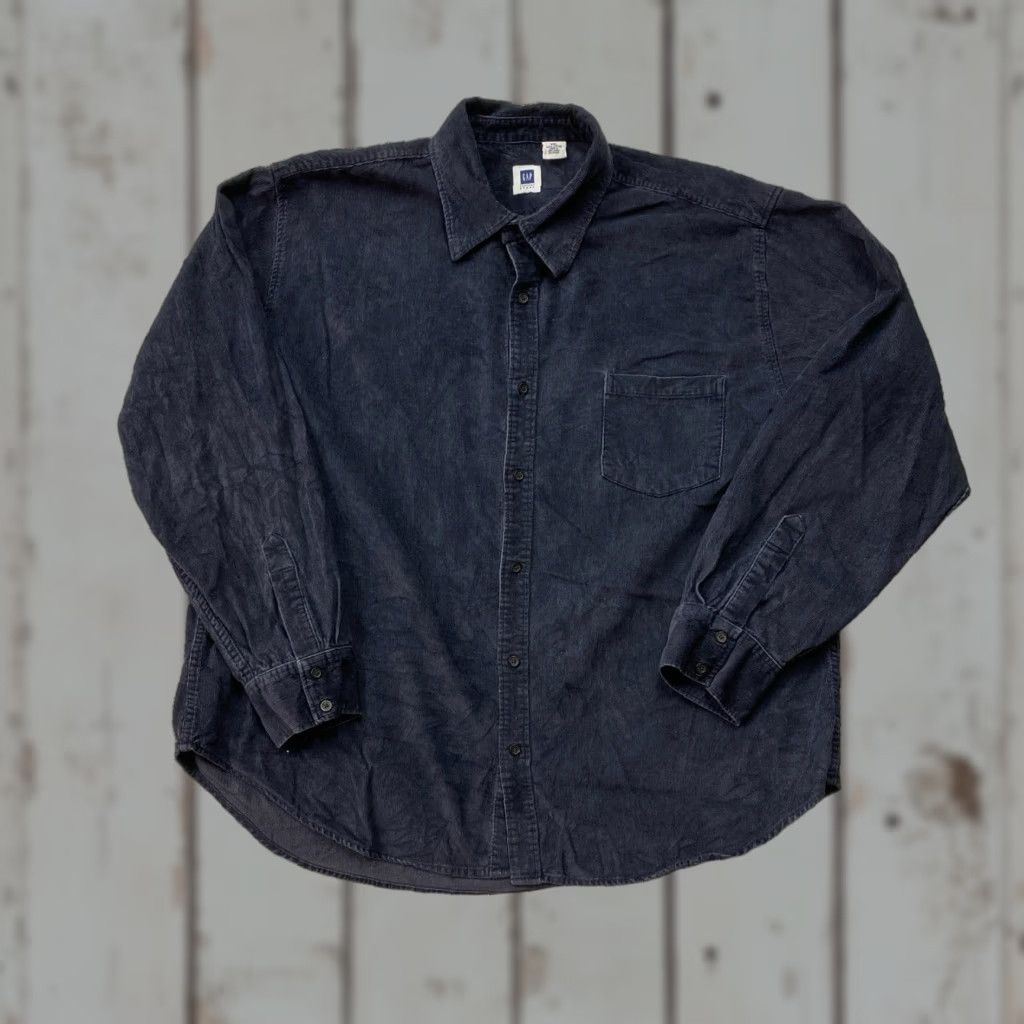 Gap Gap Shirt Mens XXL Blue Corduroy Long Sleeve Button Front Casual Rugged Shirt Men 2XL Blue Corduroy Button-Up Pockets Fall Winter Spring Casual Mens Size US XXL / EU 58 / 5 - 1 Thumbnail